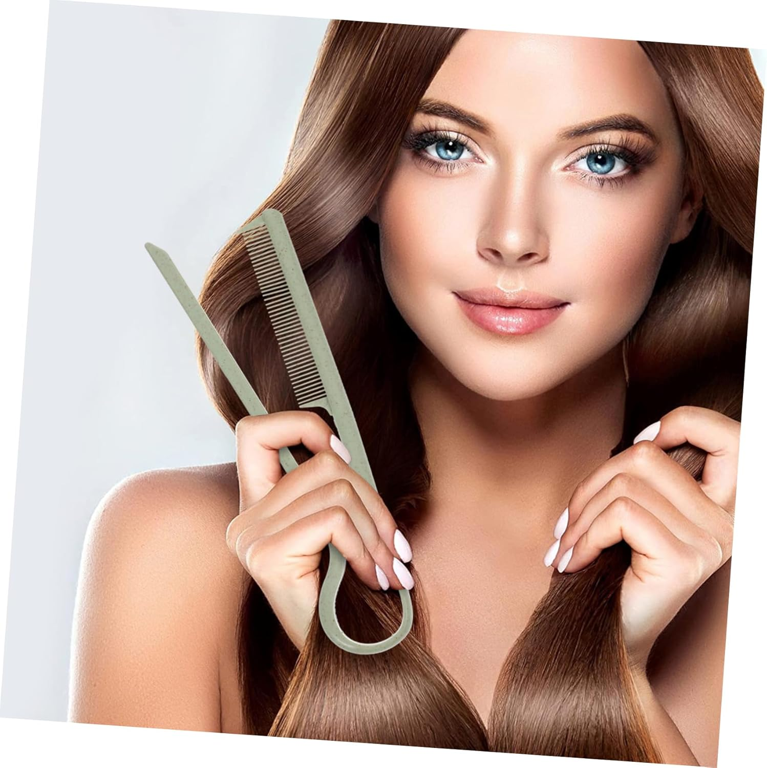 2Pcs Straightening Comb V-Shaped Styling Hair Comb Plastic Fine Tooth Hair Parting Tool for Women - Assorted Color image number 3