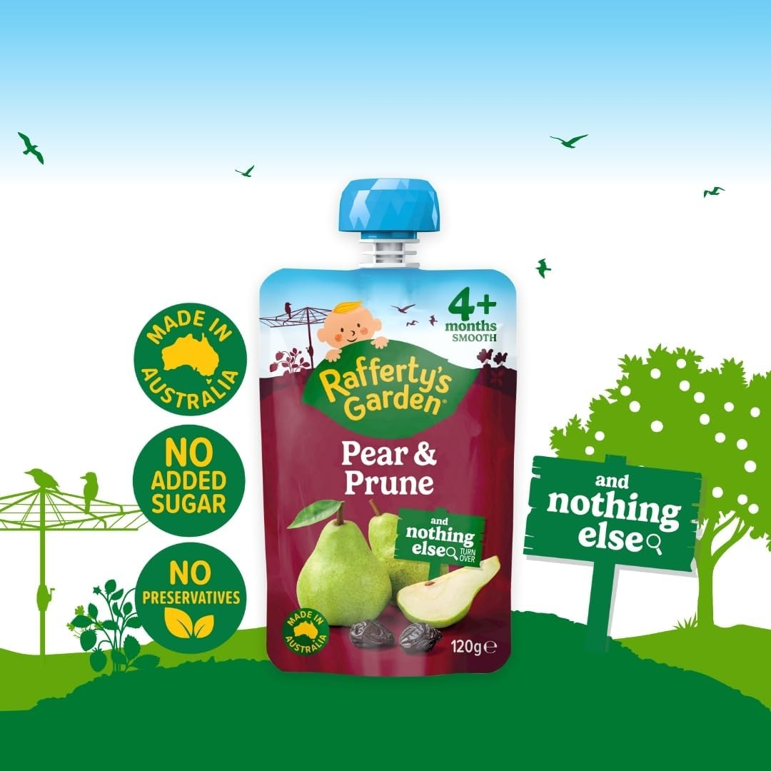 Rafferty'S Garden Pear and Prune Baby Food Pouch 4+ Months, 120G (Case of 6) image number 1