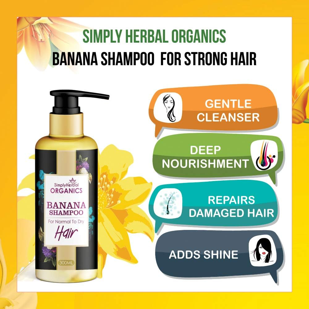 Simply Herbal Organics Banana Shampoo with Aloe Vera Extract (SLS Free) image number 4
