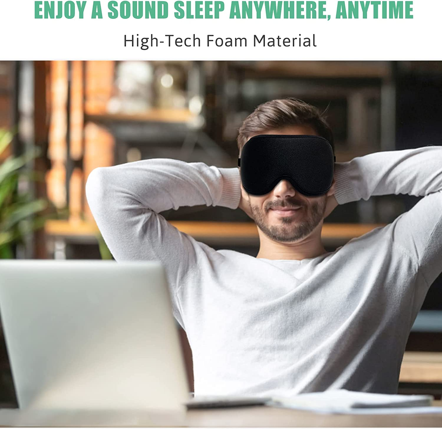 Sleep Mask for Men & Women, 2 Pack 3D Contoured Eye Mask for Sleeping with Adjustable Strap, Beevines Molded Night Sleep Mask Blindfold, Soft Breathable Shade Cover for Travel Yoga Nap（Black & Purple） - 05 Black  Purple image number 5