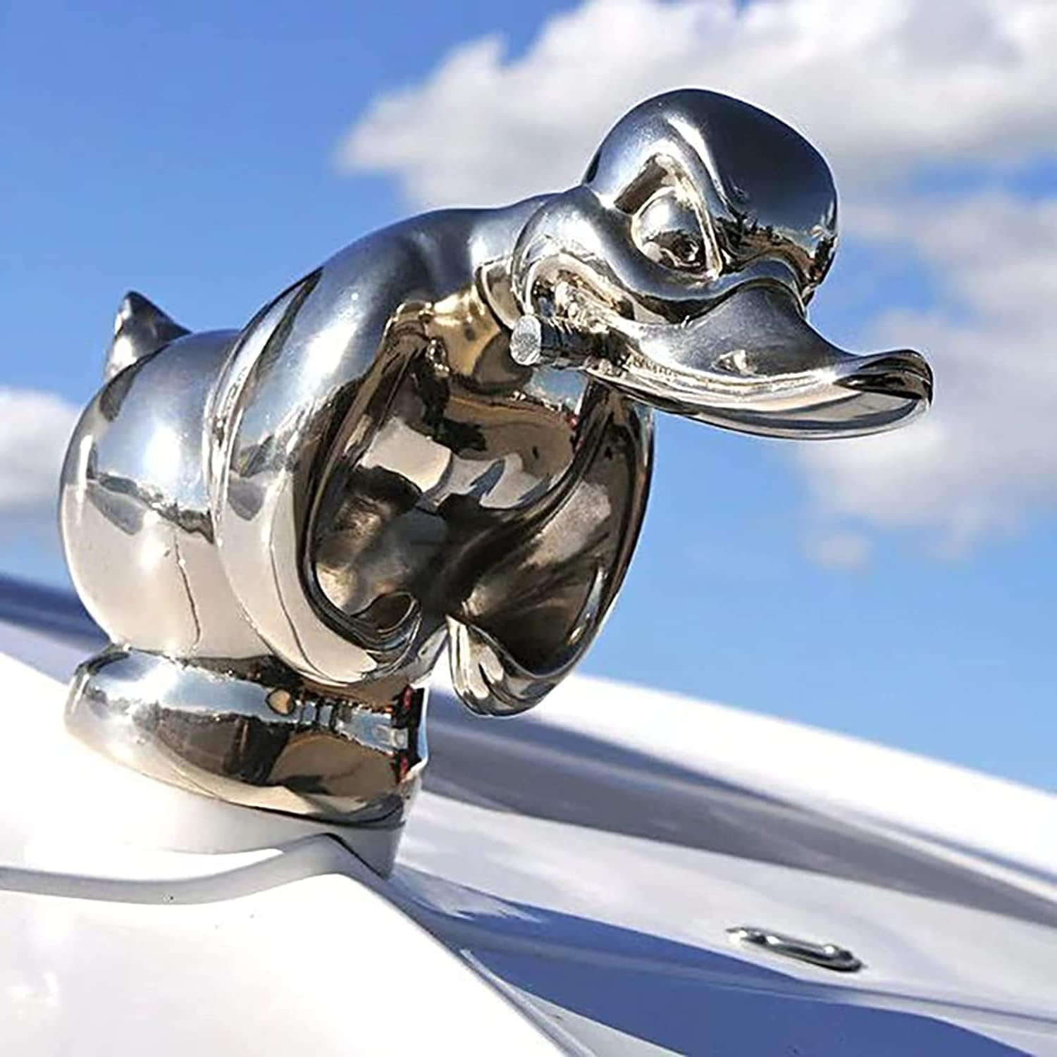 3D Chromed Duck Hood Ornament, Bar Pub Club Wall Decor, Death Proof Duck Black Alloy Duck Hood Ornament, Novlty Car Decoration Accessories, Front Hood Car Sticker Qzjijosen (Black)