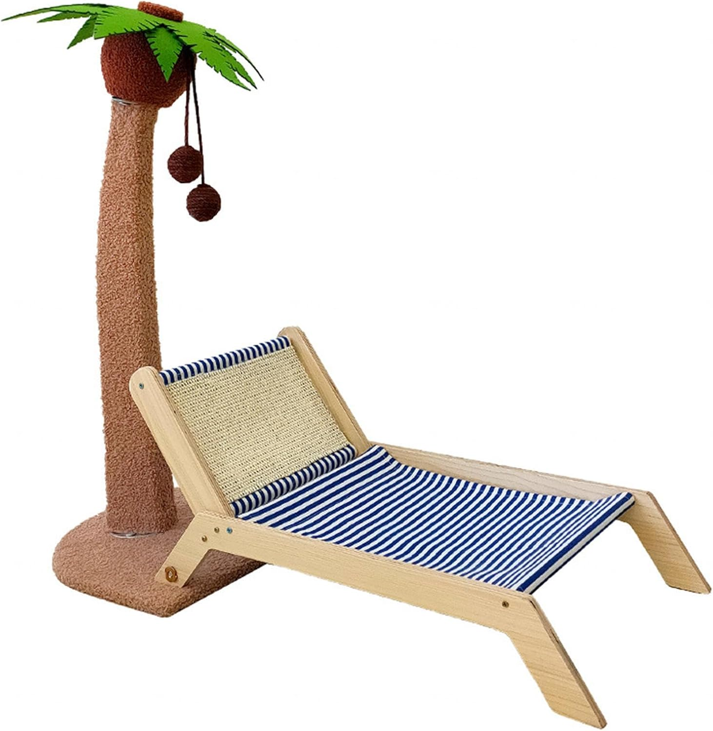 Cute Coconut Tree Cat Scratching Post for Indoor Cats, Cat Scratcher Coconut Kitten Scratching Post for Kittens and Adult Cats with Hanging Ball,A image number 3