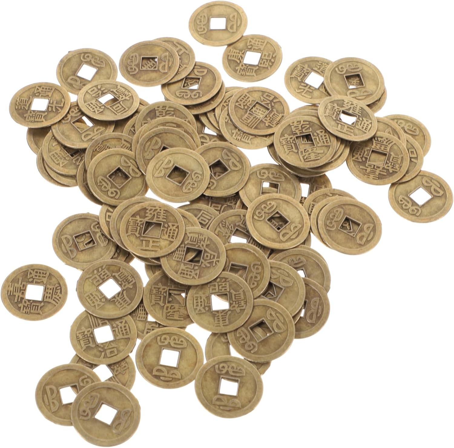 Tofficu 100Pcs Ancient Chinese Coins Fake Pirate Coin Cars Playset Chinese New Year 2023 Feng Shui Coins Chinese Money Coins Pirate Decor Antique Coins Emperor Lucky Coin Copper Das image number 5