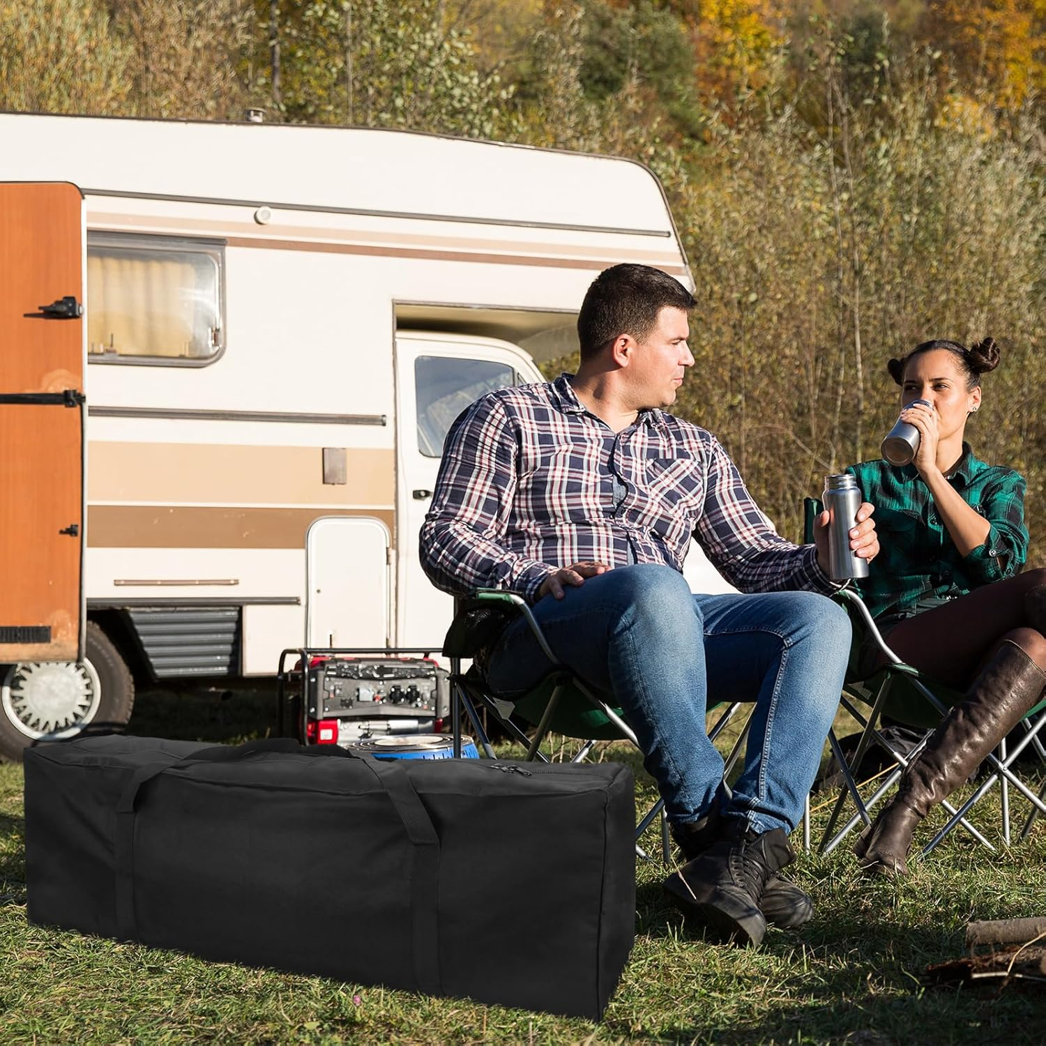 INFANZIA Duffel Bag, Large Capacity, Waterproof, Polyester, 47.2*13.7*17.7 Inches image number 2