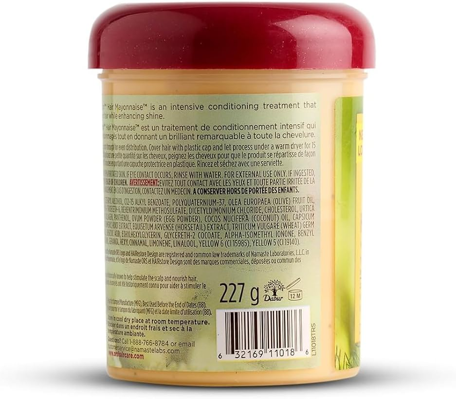 ORS Hairestore Hair Mayonnaise, 8 Ounce, Unscented, Clear, Women'S Unisex, Adult, Unisex-Adults image number 2