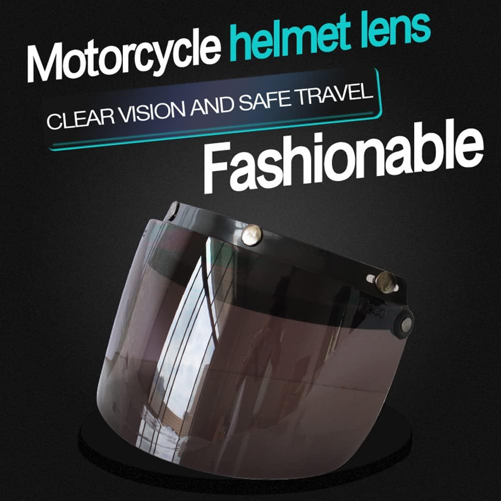 Mingzhe Motorcycle Anti-Uv Anti-Scratch Helmets Lens Fashion Visor Wind Shield Lens Universal for Standard 3-Snap Open Face Helmets