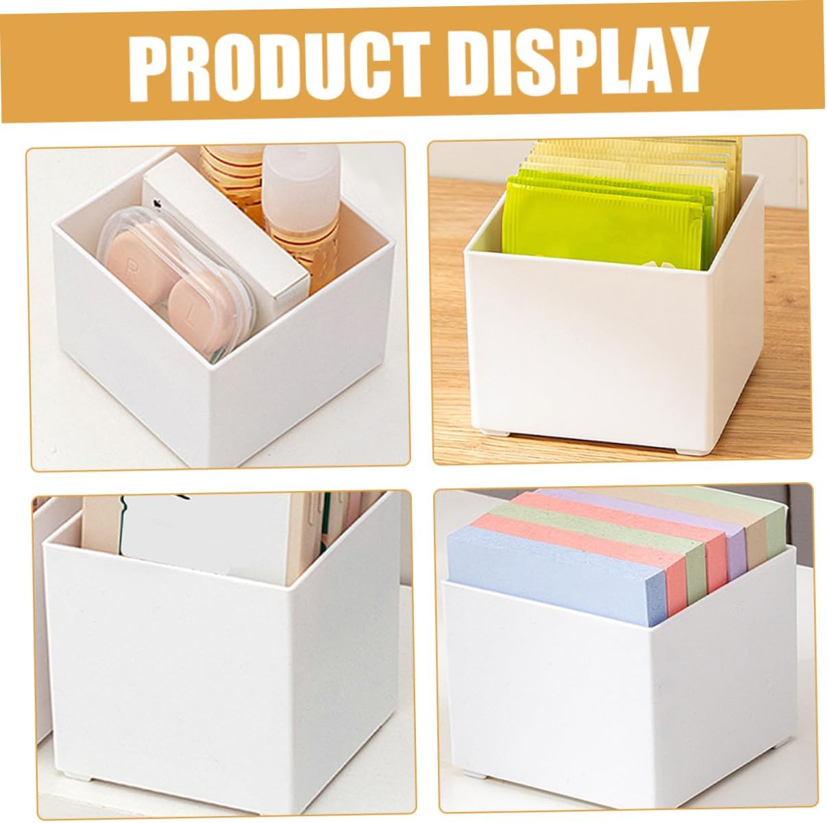 BELLIFFY 2Pcs Memo Holder Memo Storage Box Desk Organiser Convenient Notepad Box
