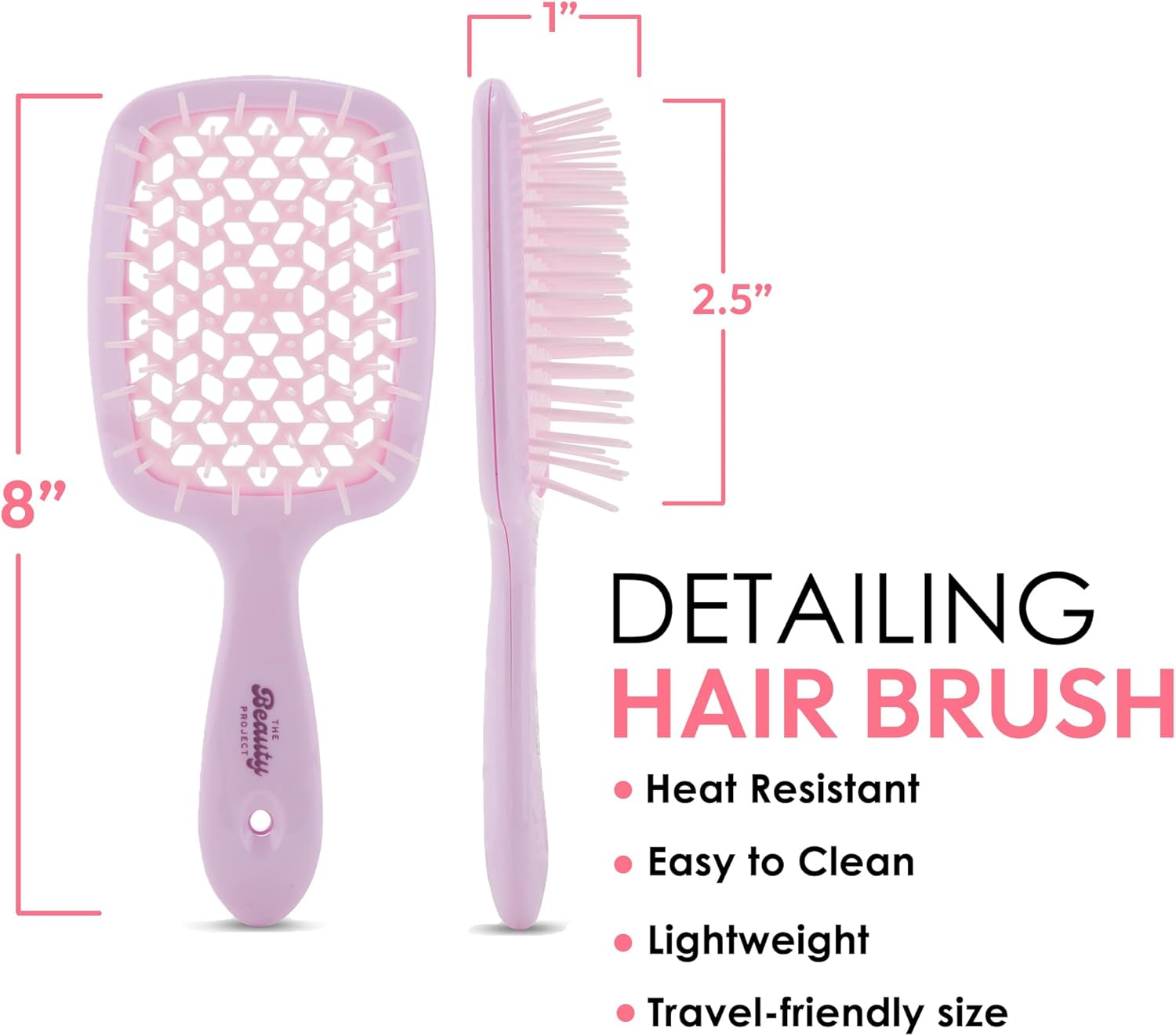 Detangling Brush for All Wet or Dry Hair Types - Pain-Free Brushing, Vented Hair Brush - Lightweight Handle with Extreme Flex to Contour to Scalp (Amethyst)