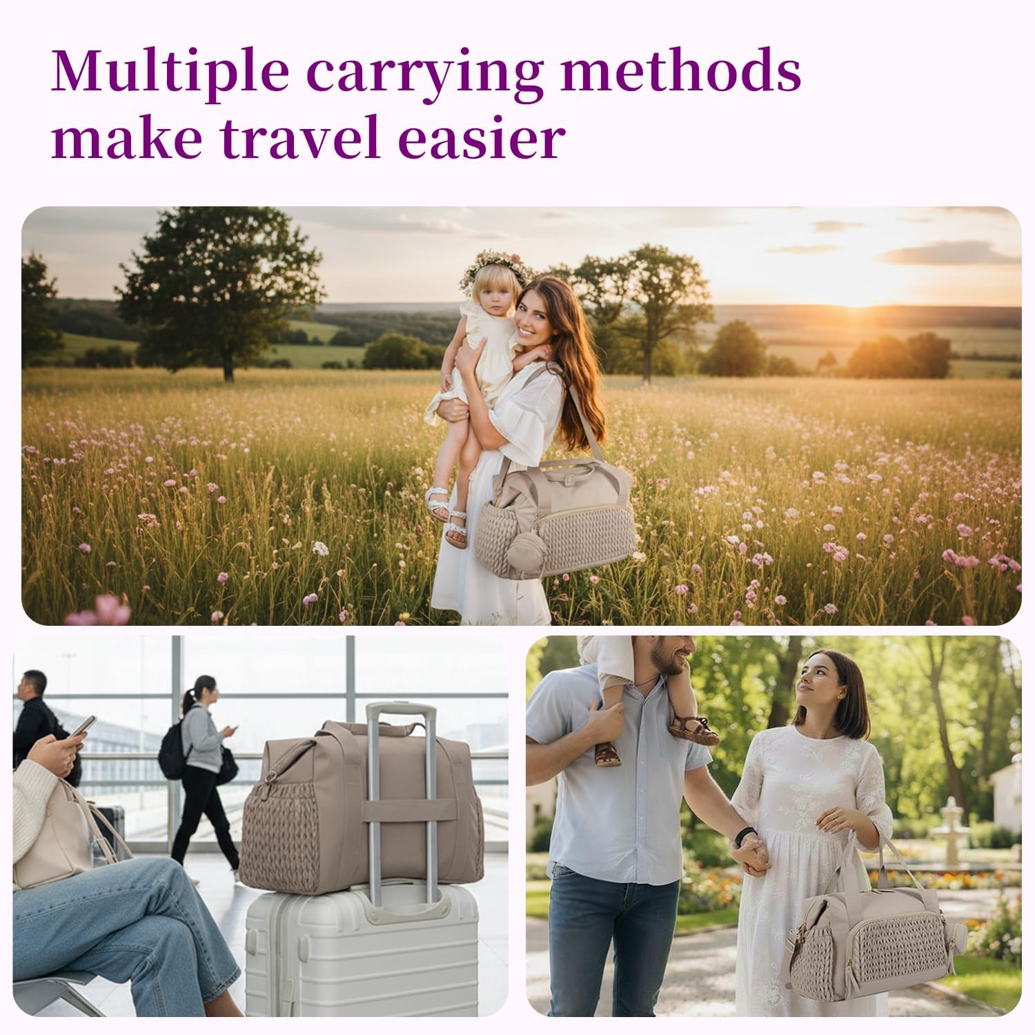 Spacious Baby Diaper Carryall with Large Storage for Travel and Maternity Use, Equipped with Soother Case and Eco-Friendly Material image number 3