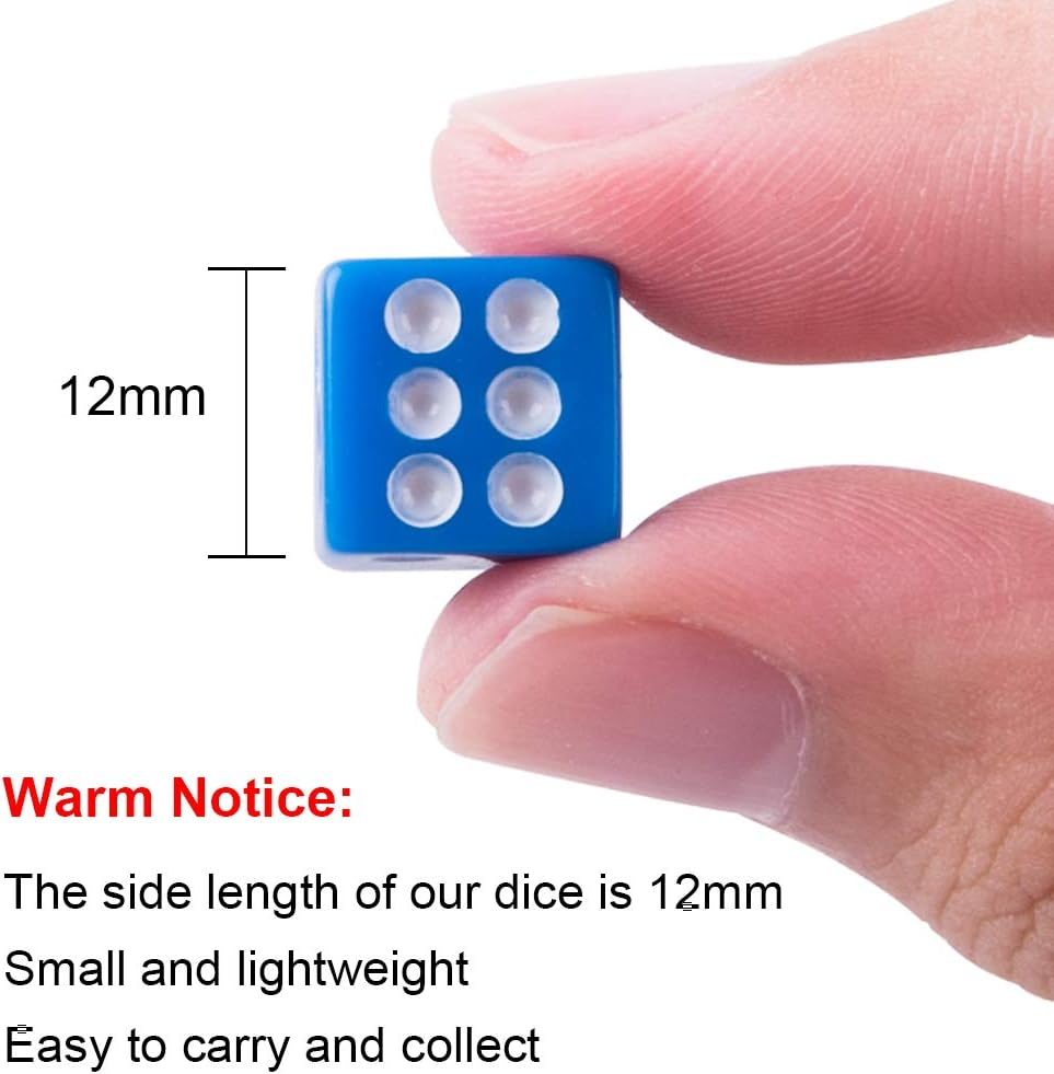 AUSTOR 100 Pieces 6 Sided Game Dice Set 12Mm Square Corner Dice with a Free Pouch - 100 Pieces Round B image number 7