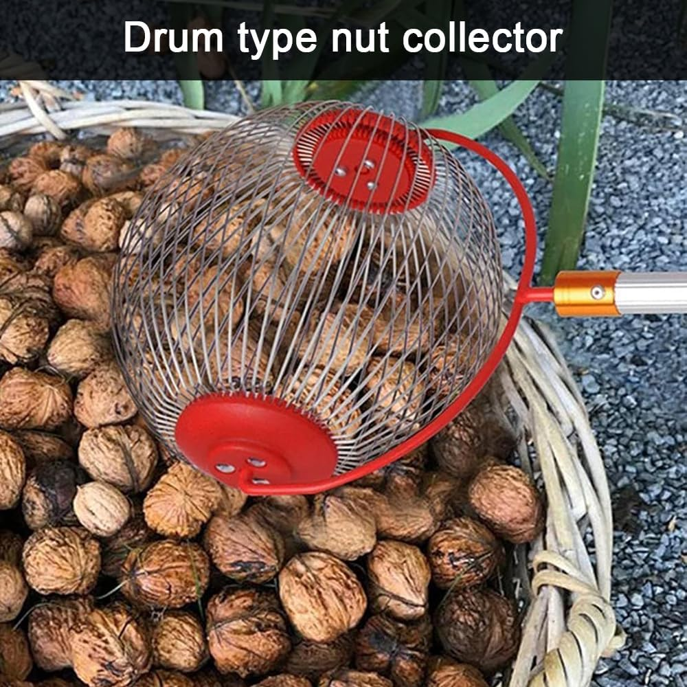 TOMVAES Nut Collector Large Rolling Nut Harvester Adjustable Height Lightweight Outdoor Hand Tool Picker Collector Pecans Chestnuts Magnolia Seeds Small Fruits Small Toys Golf Balls image number 4
