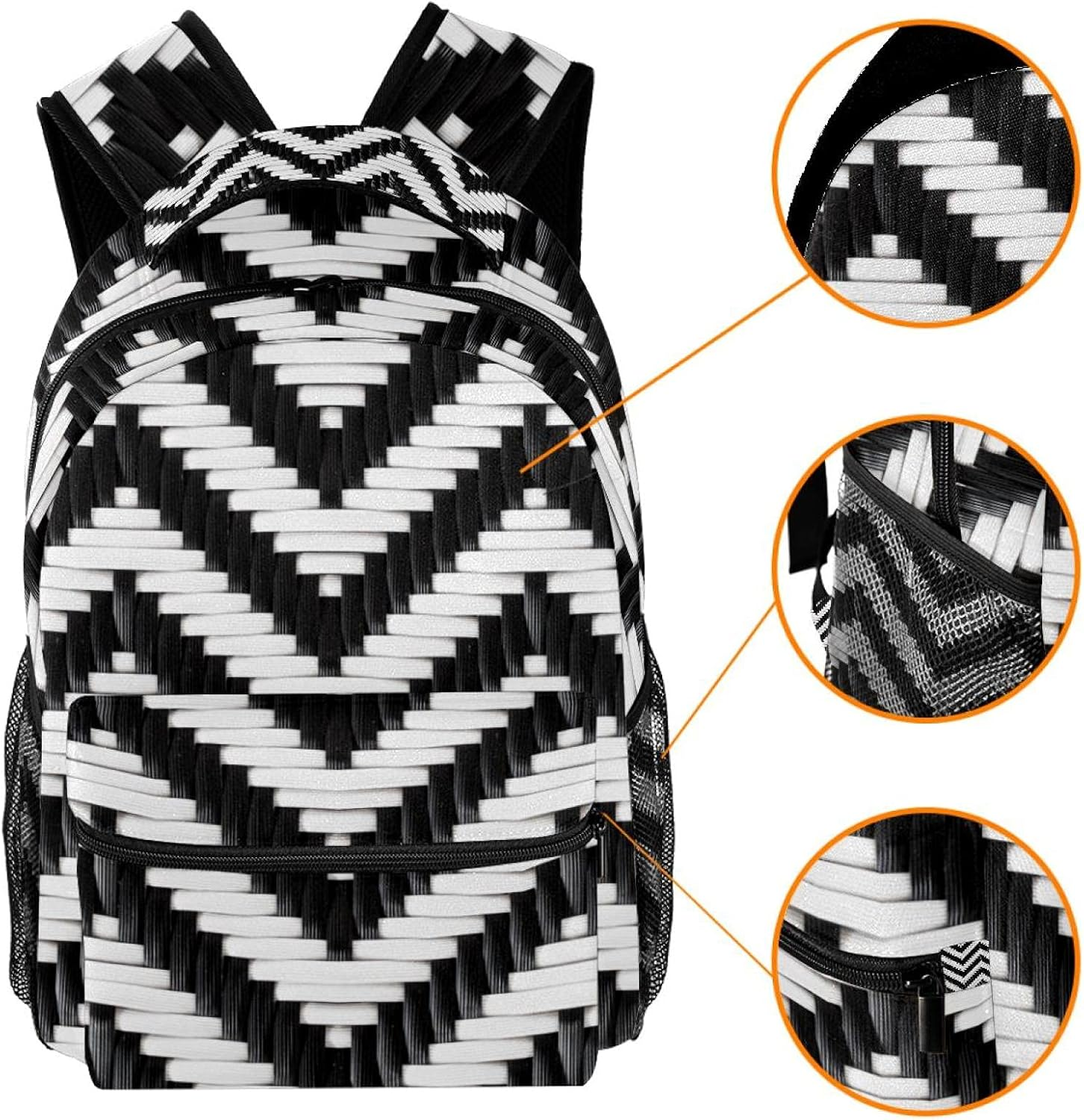 Zigzag Backpack Students Shoulder Bags Travel Bag College School Tote Backpacks