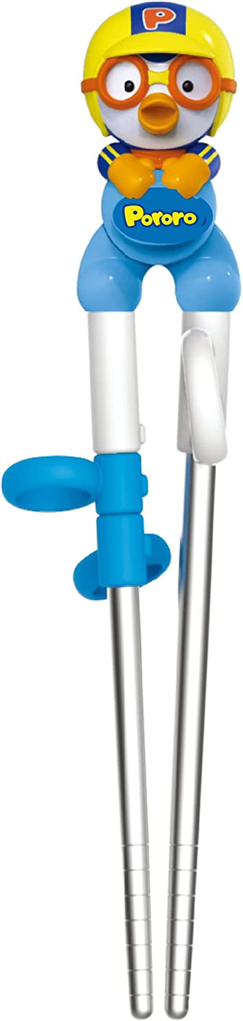 Edison Pororo Training Chopsticks for Right-Hand Children Kids (Stainless Steel, Blue, Yellow, Dishwasher Safe) image number 4
