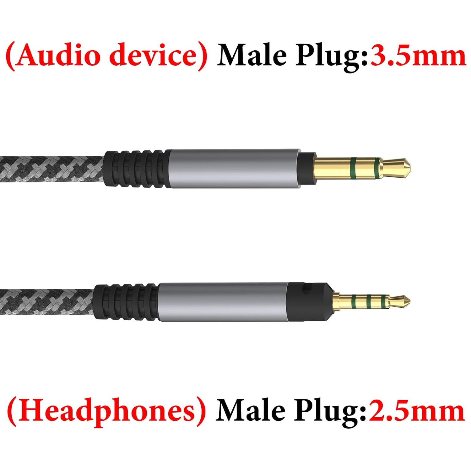Geekria Audio Cable Compatible with Sennheiser HD 620S/599/599SE/598/598SE/598SR/560S/400PRO/579/569/550/505, 3.5Mm to 2.5Mm Braided Nylon Replacement Cord (10Ft / 3M) image number 2