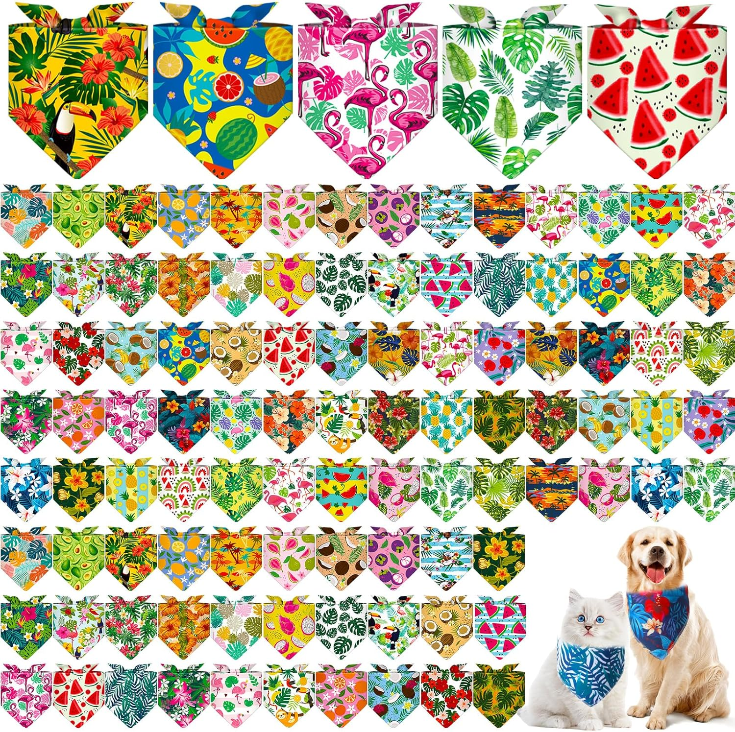 Paterr 100 Pieces Dog Bandanas Bulk Christmas Pet Handkerchief Soft Dog Cute Triangle Bibs Kerchief Adjustable Washable Xmas Pet Scarf Costume Accessory Decoration for Small Medium Dogs Puppy Cats