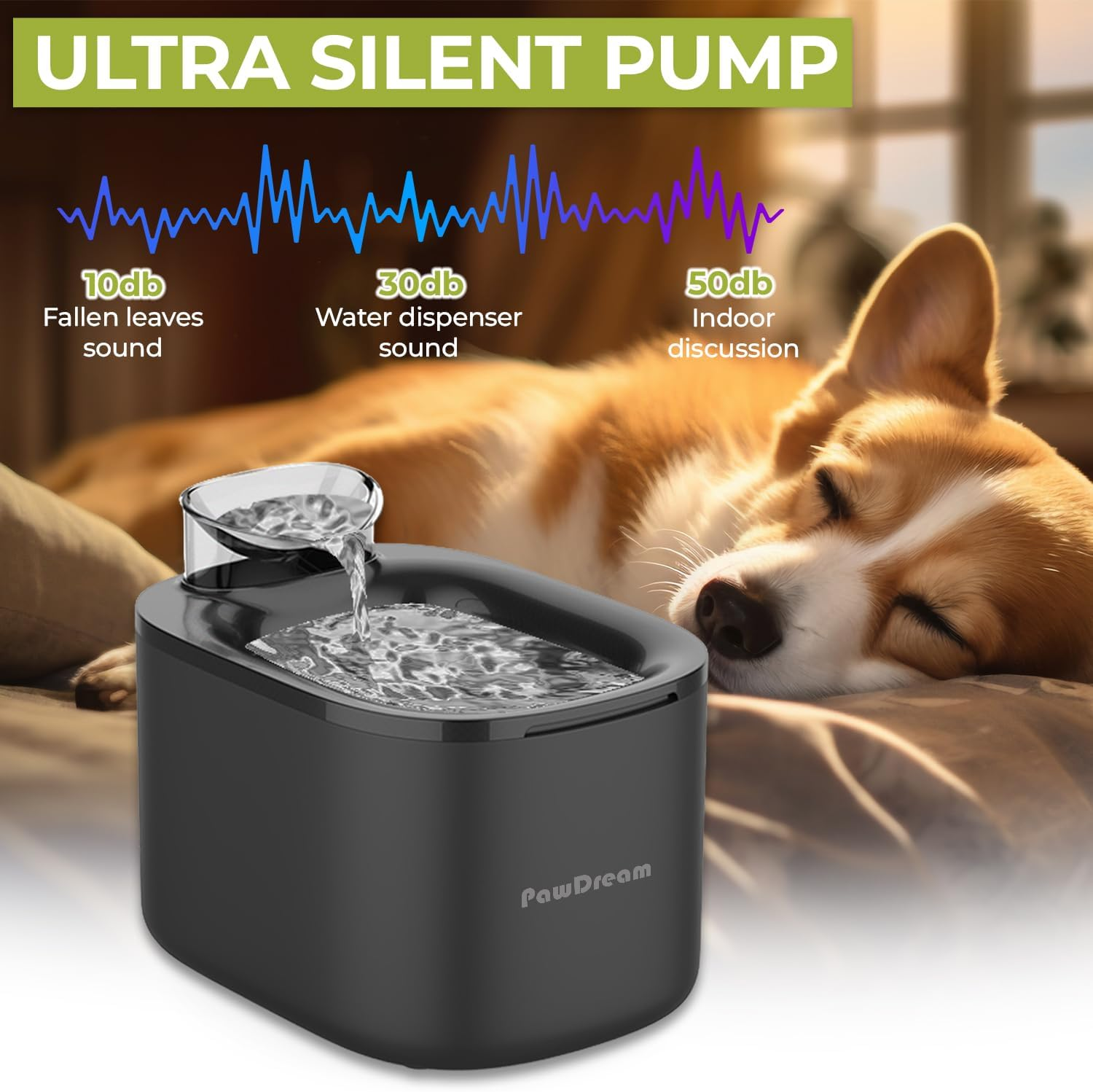 Automatic Cat Water Fountain for Dogs & Cats | 4Liters Large Capacity Portable Pet Fountain with Ultra-Quiet Filtration,Dry-Run Protection & AU Plug Included | Ideal for Multi-Pet Household image number 3
