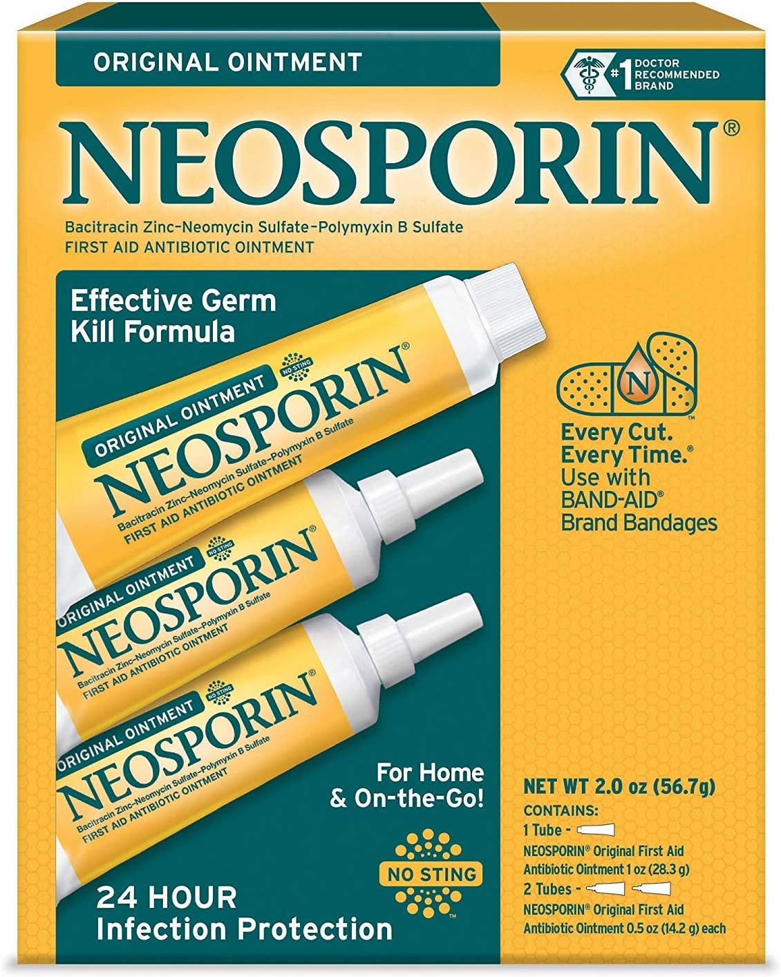 Neosporin Original Ointment First Aid Antibiotic Treatment 3 Pack Value Pack &hellip; (Value Pack)