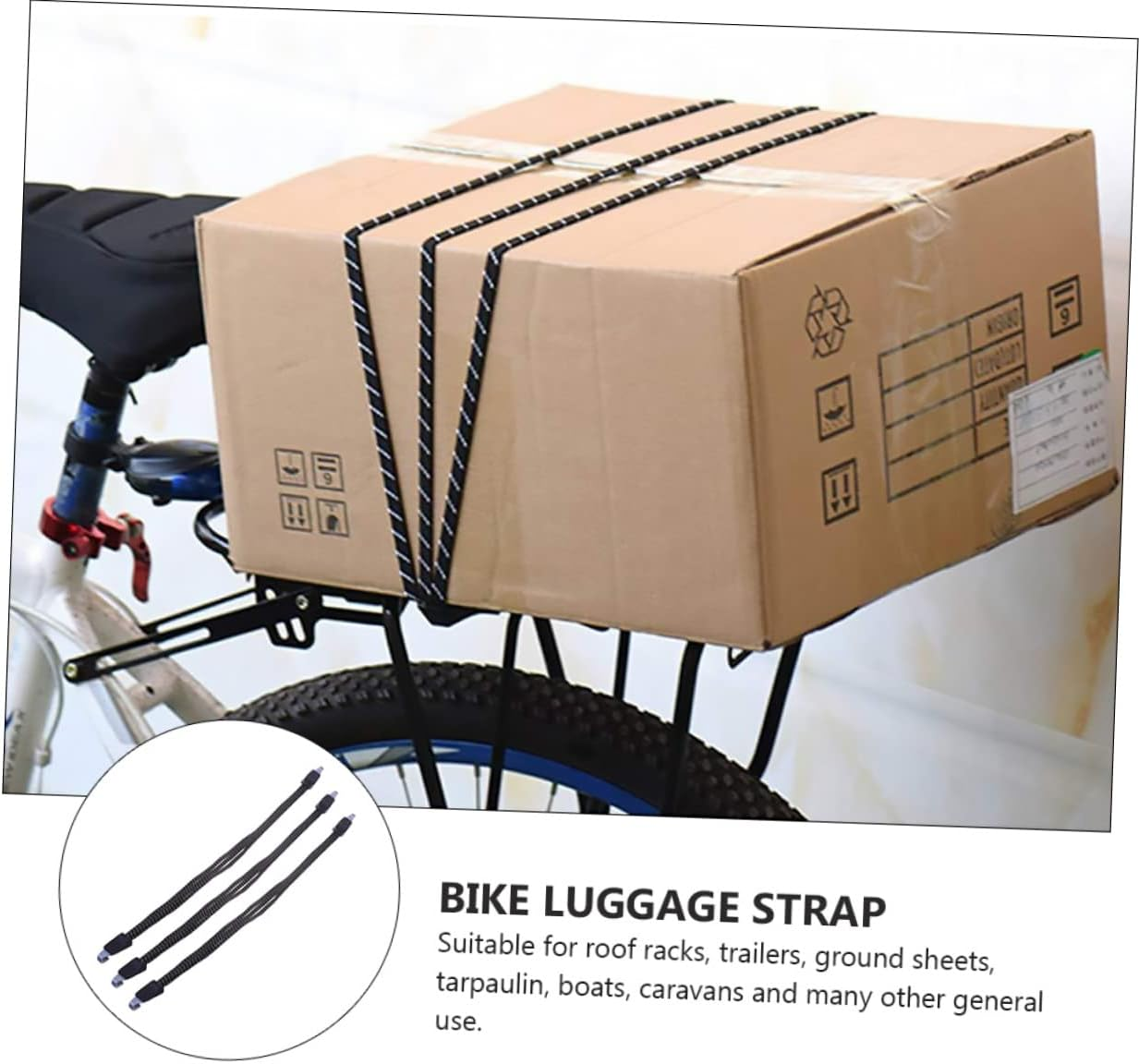 SOESFOUFU 3Pcs Luggage Rope Straps Elastic Bike Straps Luggage Belt for Camping Accessories Motorcycles image number 4