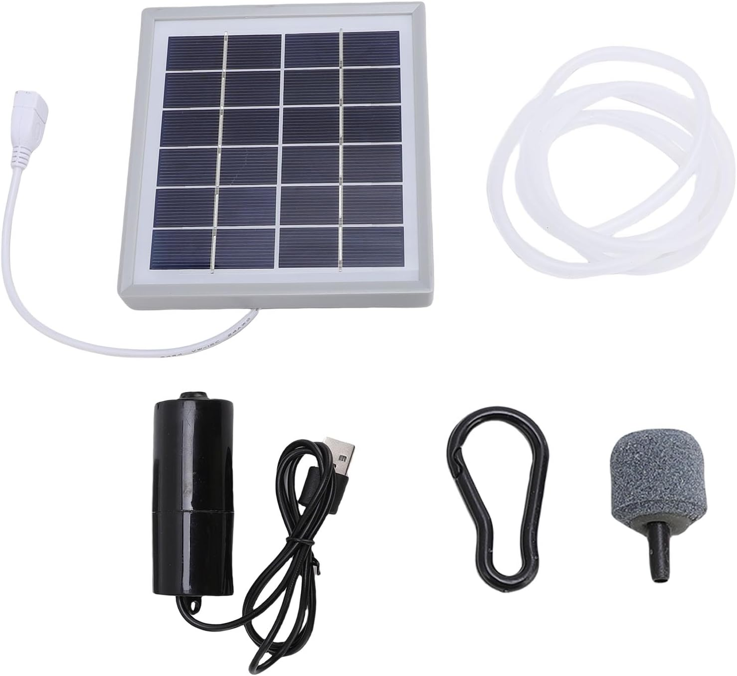 Solar Pond Oxygenator 10W Portable USB Interface Low Noise Solar Fish Tank Oxygenator for Outdoor (Black)