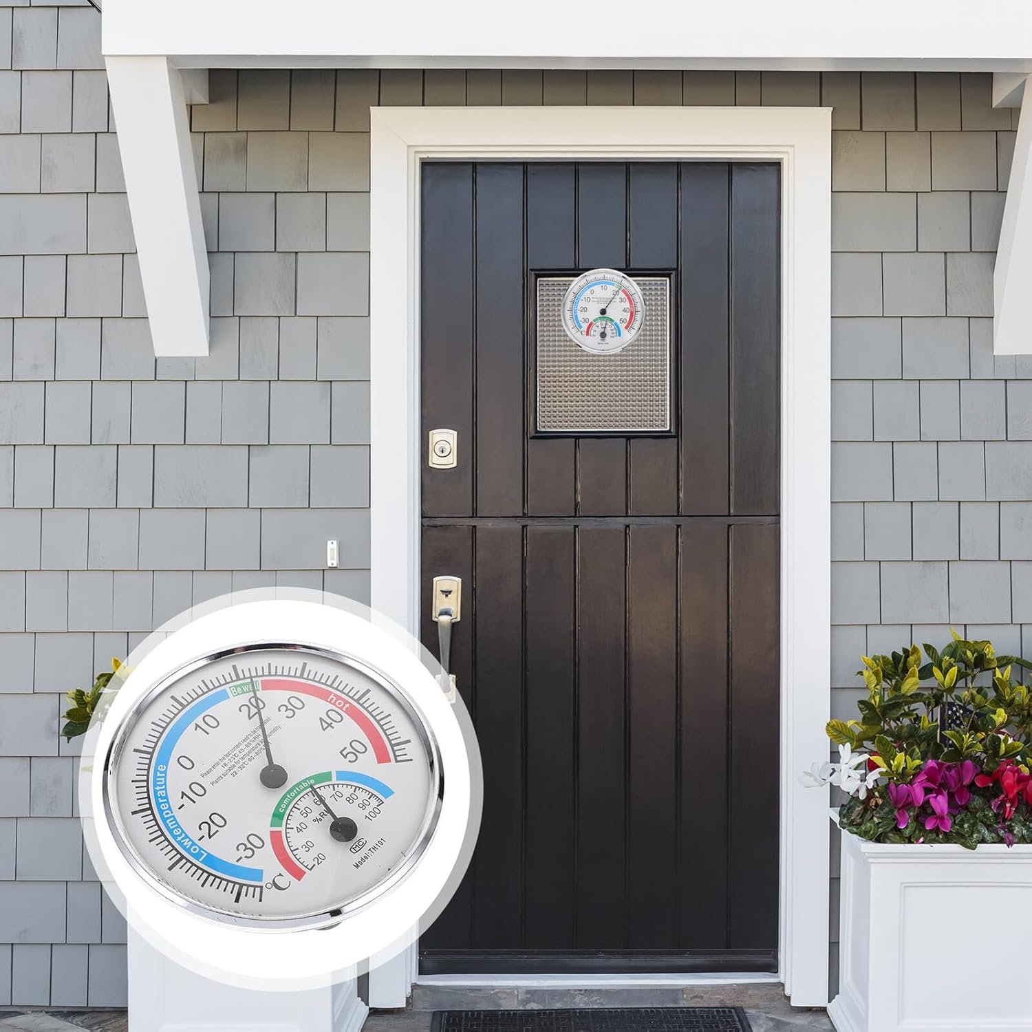 Homoyoyo High Precision Sauna Hygrothermograph Hygrometer Thermometer for Indoor Outdoor Use Patio Home Office Workshop image number 3