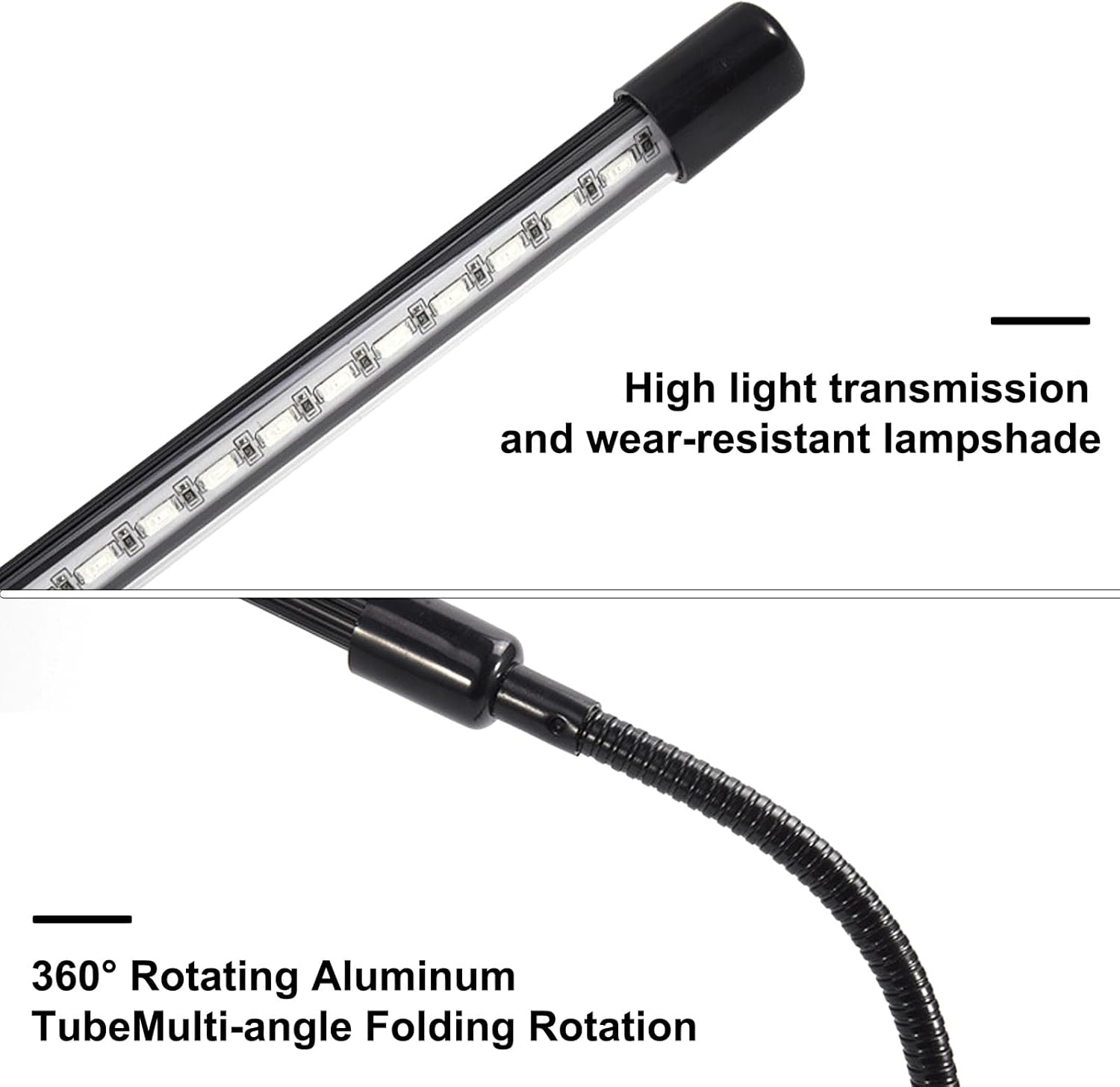 LED Grow Lights for Indoor Plants, 10 Dimmable Levels & Full Spectrum Sunlight, Auto On/Off Timer 3/9/12H, Adjustable Gooseneck with Clip-On Design, for Seeds, Succulents, Hydroponics (3 Tubes) image number 3