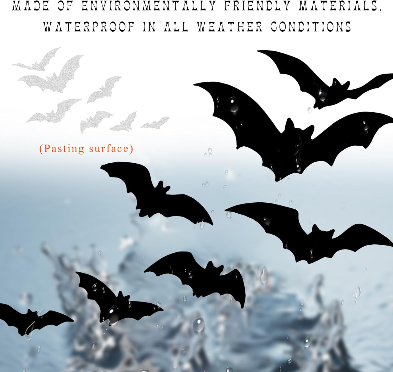 DXNQ Rearview Mirror Halloween Bat Decal, Funny Flying Bats Window Bumper Vinyl Sticker, Spooky Gothic Bats Decal for Car Truck Mirror Laptop, Car Decoration Accessories image number 4