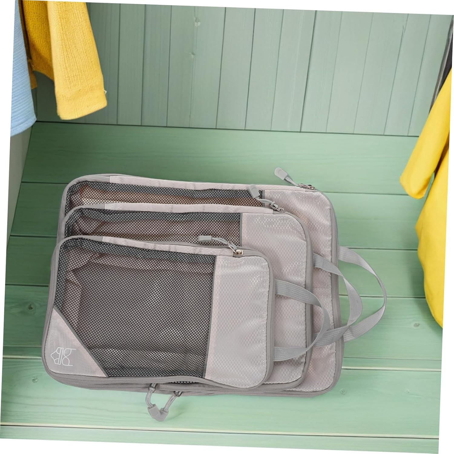 ROMISBABA 3PCS Travel Compression Zipper Storage Bags Expandable Packing Cubes for Suitcases Reusable Luggage Organizers Space-Saving Self-Compressible Storage Bags for Clothes Shoes image number 2