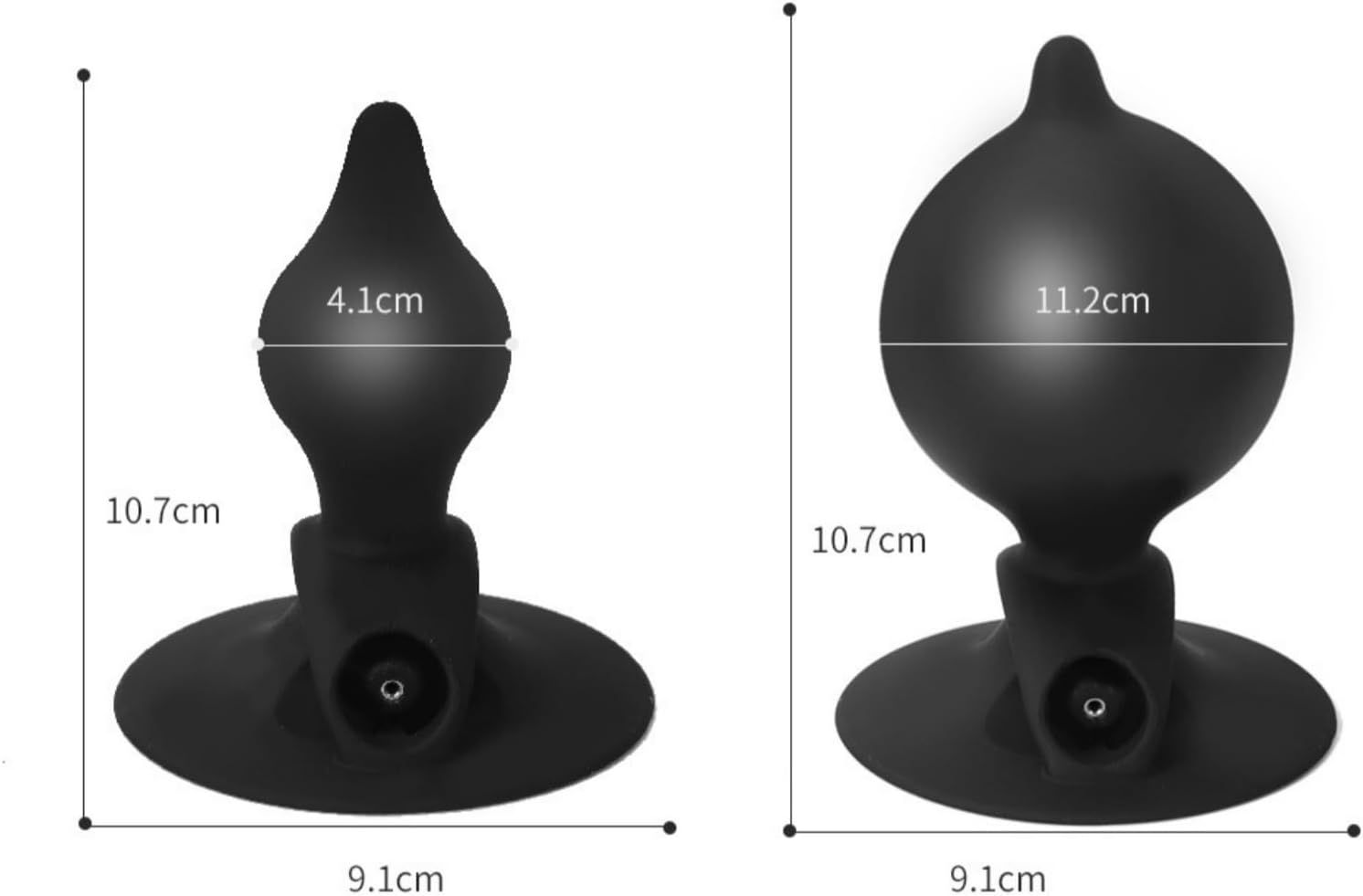 Suction Cup Anal Plug Inflatable Anal Plug Inflatable Anal Bead Butt Dildo Plug Sm Silicone Anal Coach Adult Sex Toy Adult Female and Male Sex Toy Anal Pump Expander Inflatable Balloon Male Male Prostate G-Spot Sex Toy image number 3