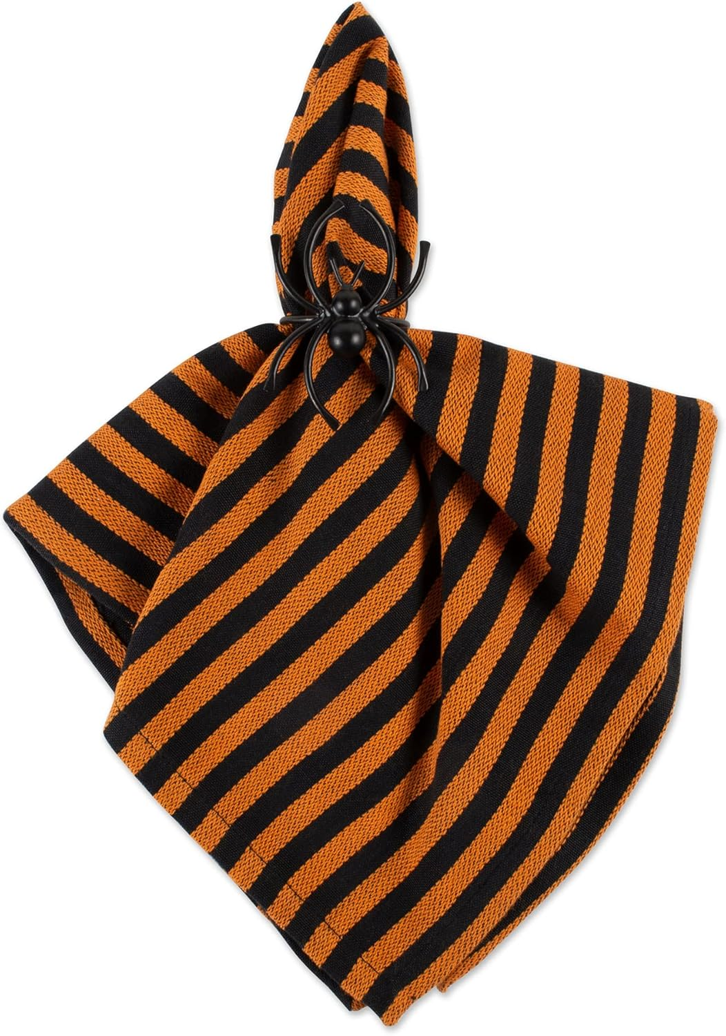 DII Halloween Party Tabletop Decor, Reusable & Machine Washable Cotton Fabric, Napkin Set, 20X20, Witchy Black & Orange Stripe, 6 Piece image number 2