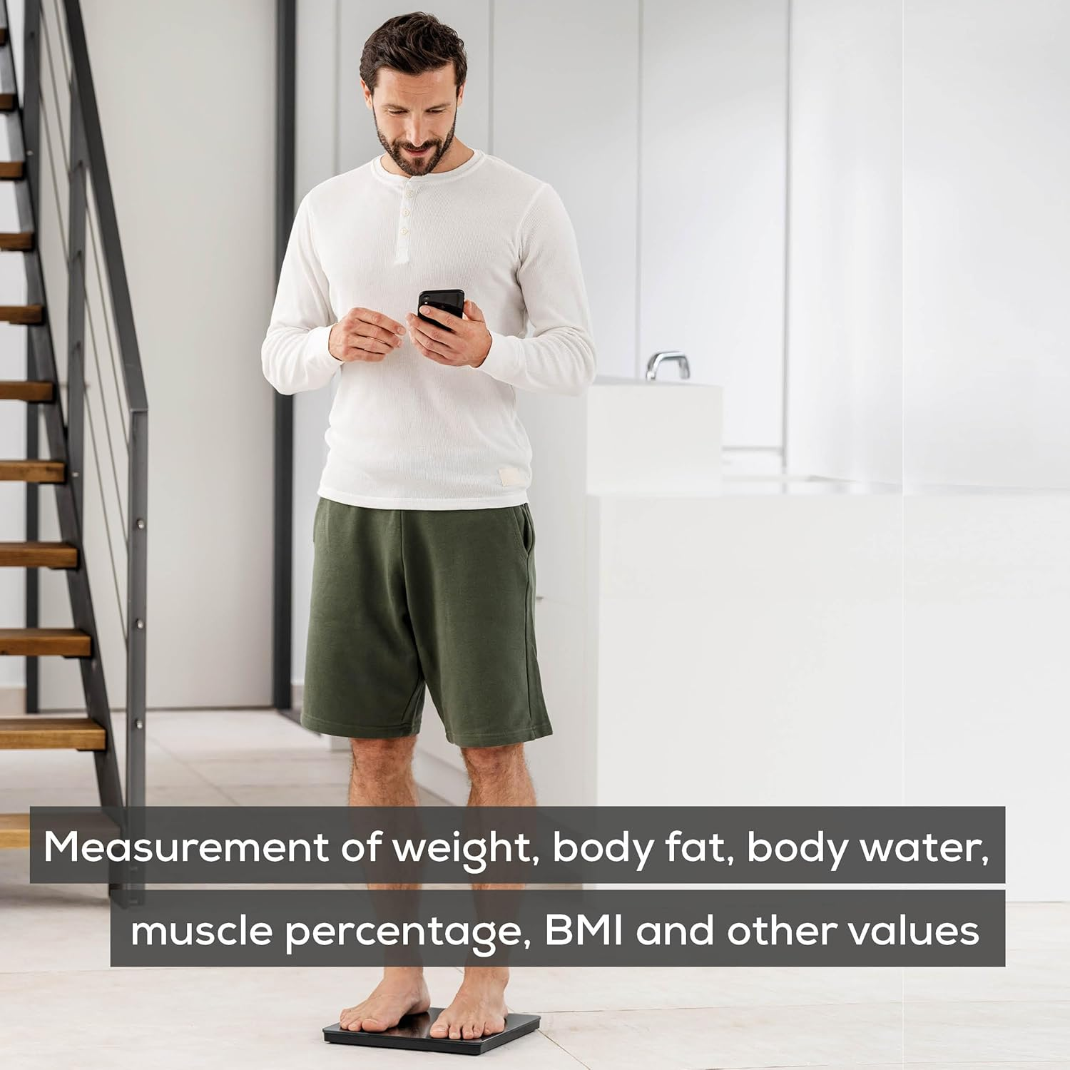 Beurer BF 500 Diagnostic Scales with Bluetooth, Digital Body Scales with App, Determination and Analysis of Body Values, Measures Body Fat and Muscle Scale, Extra Large Display image number 2
