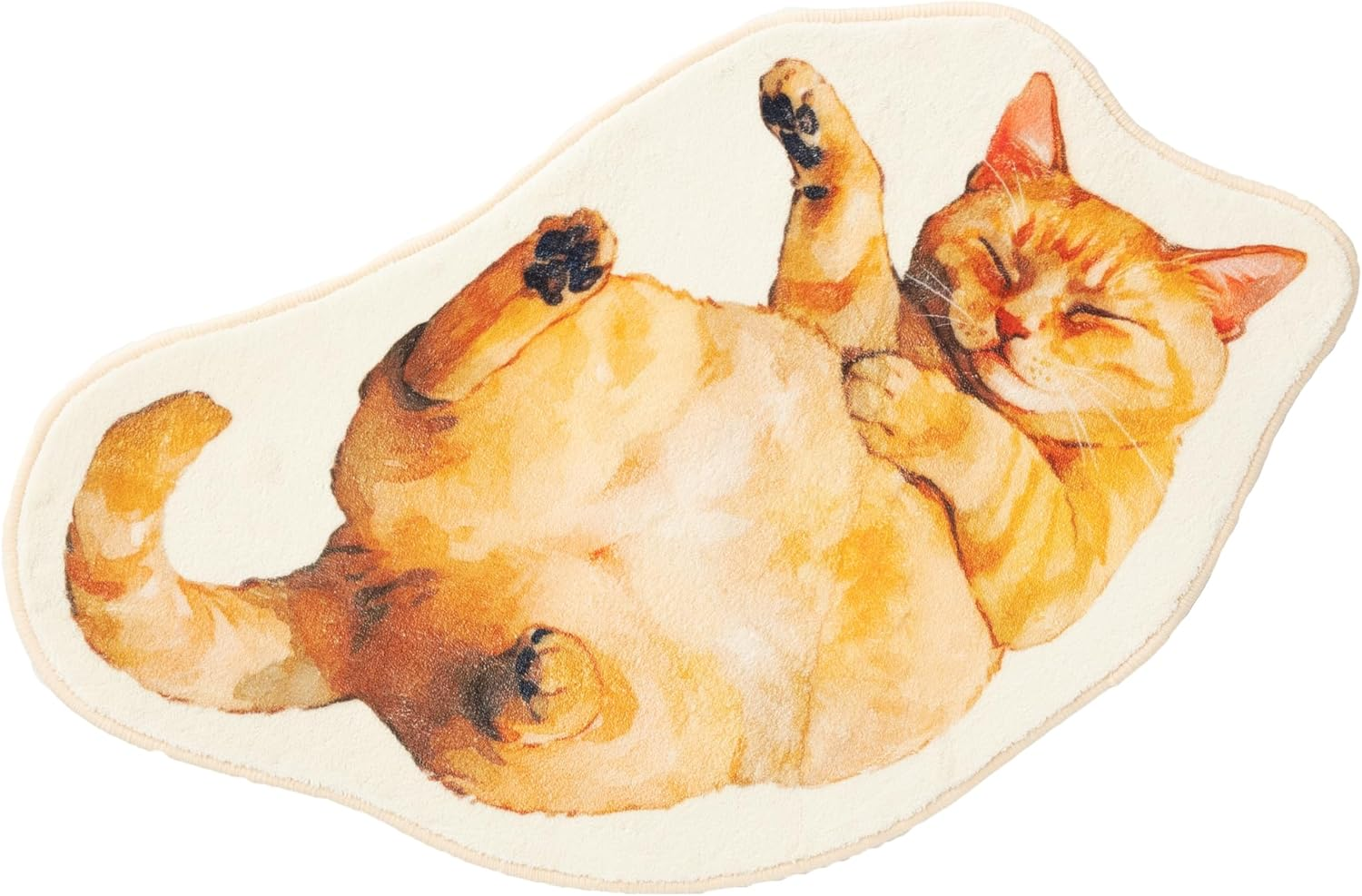 Jubilee Fluffy Plush Mat Sleeping Cat Design Non-Slip 100% Polyester Machine Washable image number 2