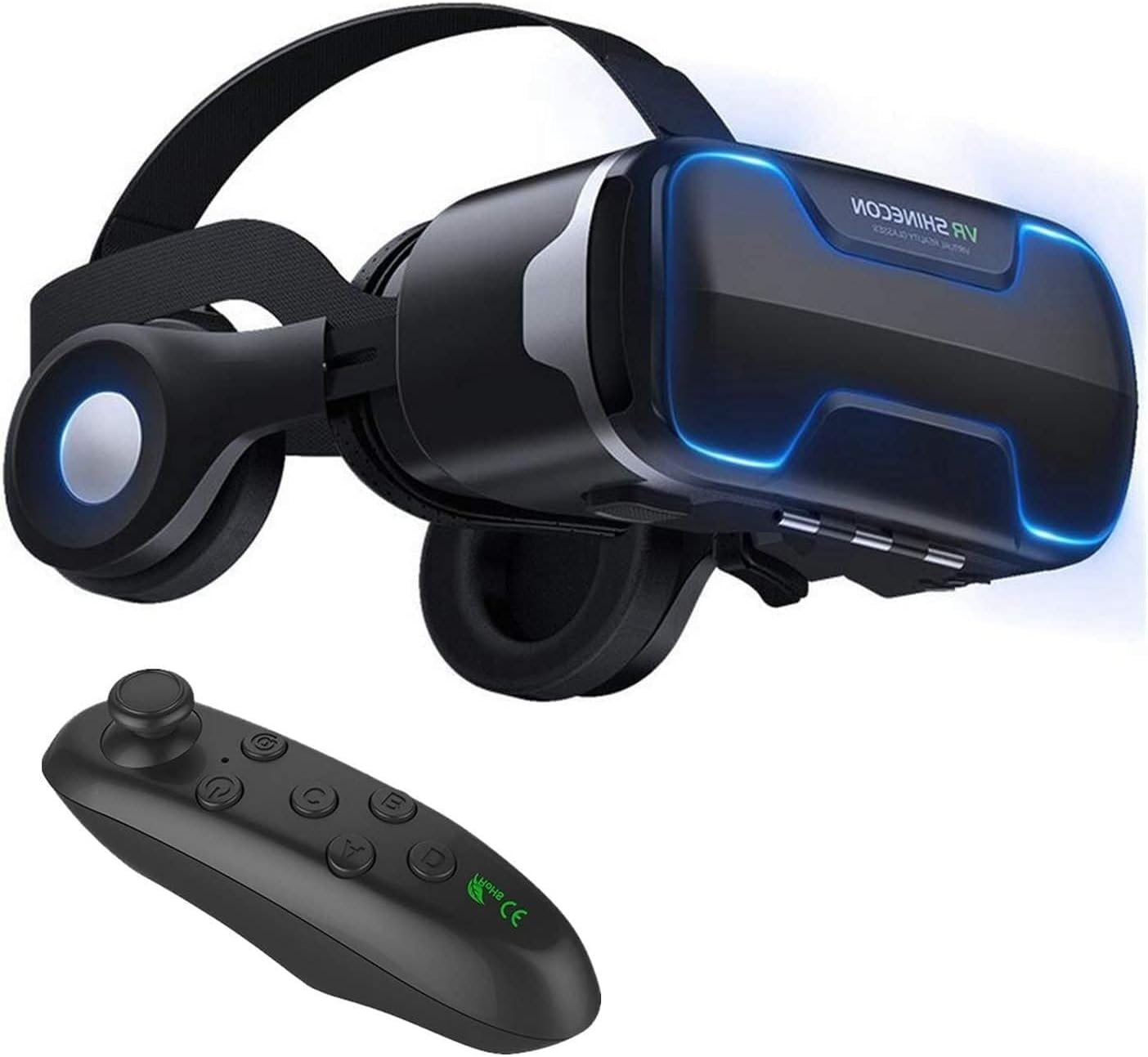 BDI VR SHINECON Virtual Reality VR Headset with Remote Control, 3D Glasses Headset Helmets VR Goggles for TV, Movies & Video Games Compatible Android &Support 4.7-6.53 Inch image number 5