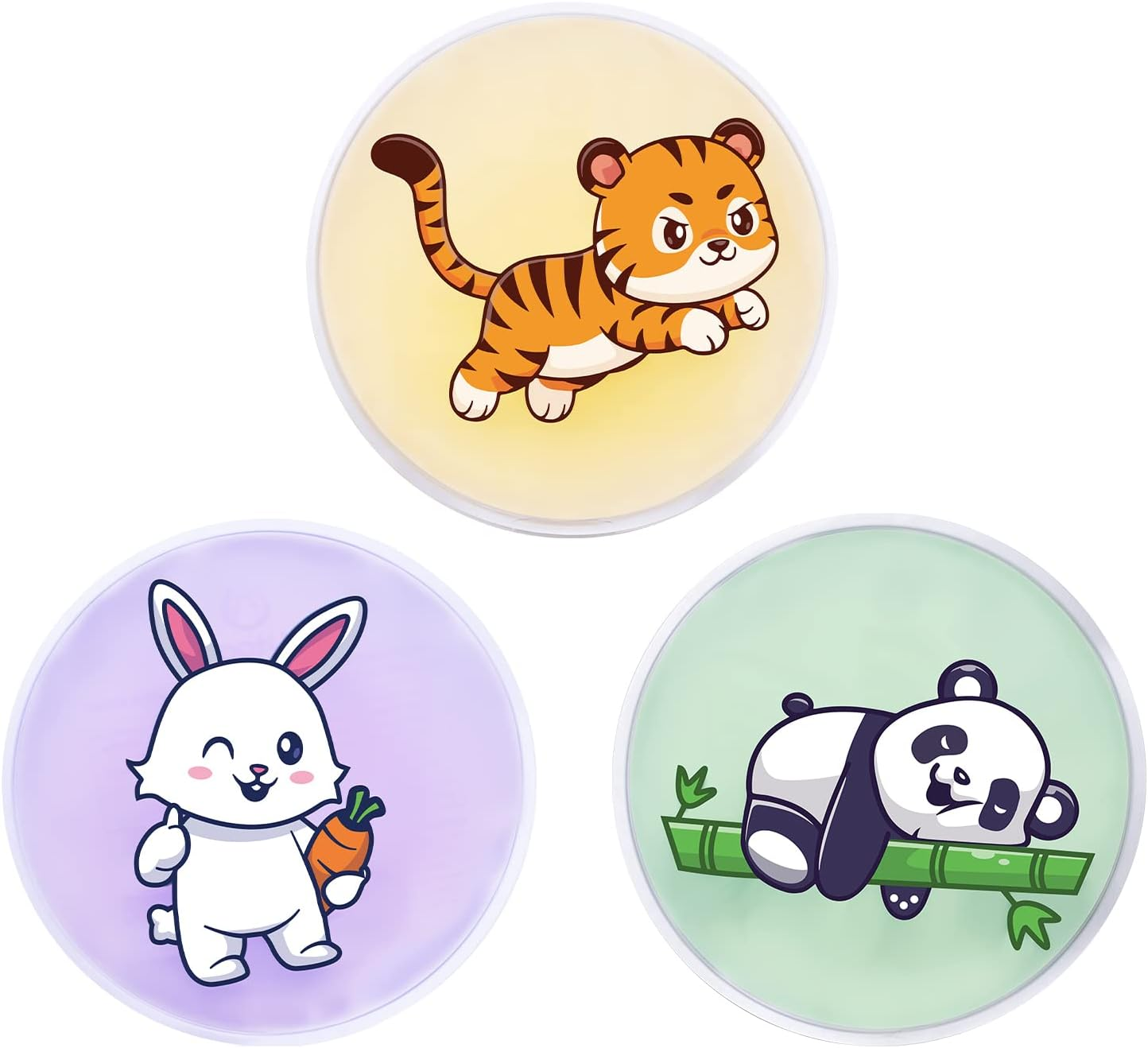 U-TOO Kids Ice Pack 3 Packs of Cute Animal Kids Ice Pack, Reused Hot and Cold Gel Bags, Kids Ice Pack Relieve Pain, Fever, Arm, Exercise Damage, Wisdom Tooth Pain