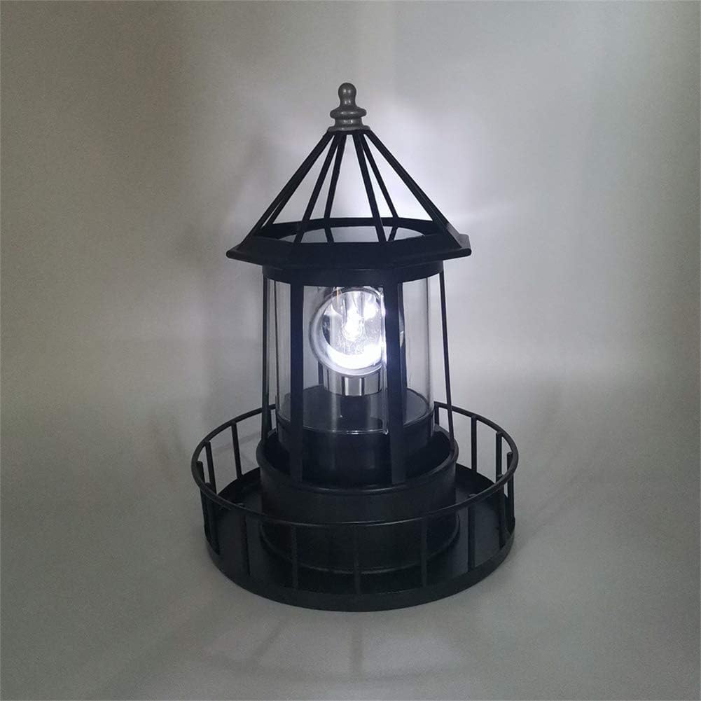 Solar Lighthouse Rotating Light - 360 Degree Rotating Lamp Courtyard Decoration Waterproof Garden Smoke Towers Statue Lights for Outdoor Garden Pathway Patio image number 4