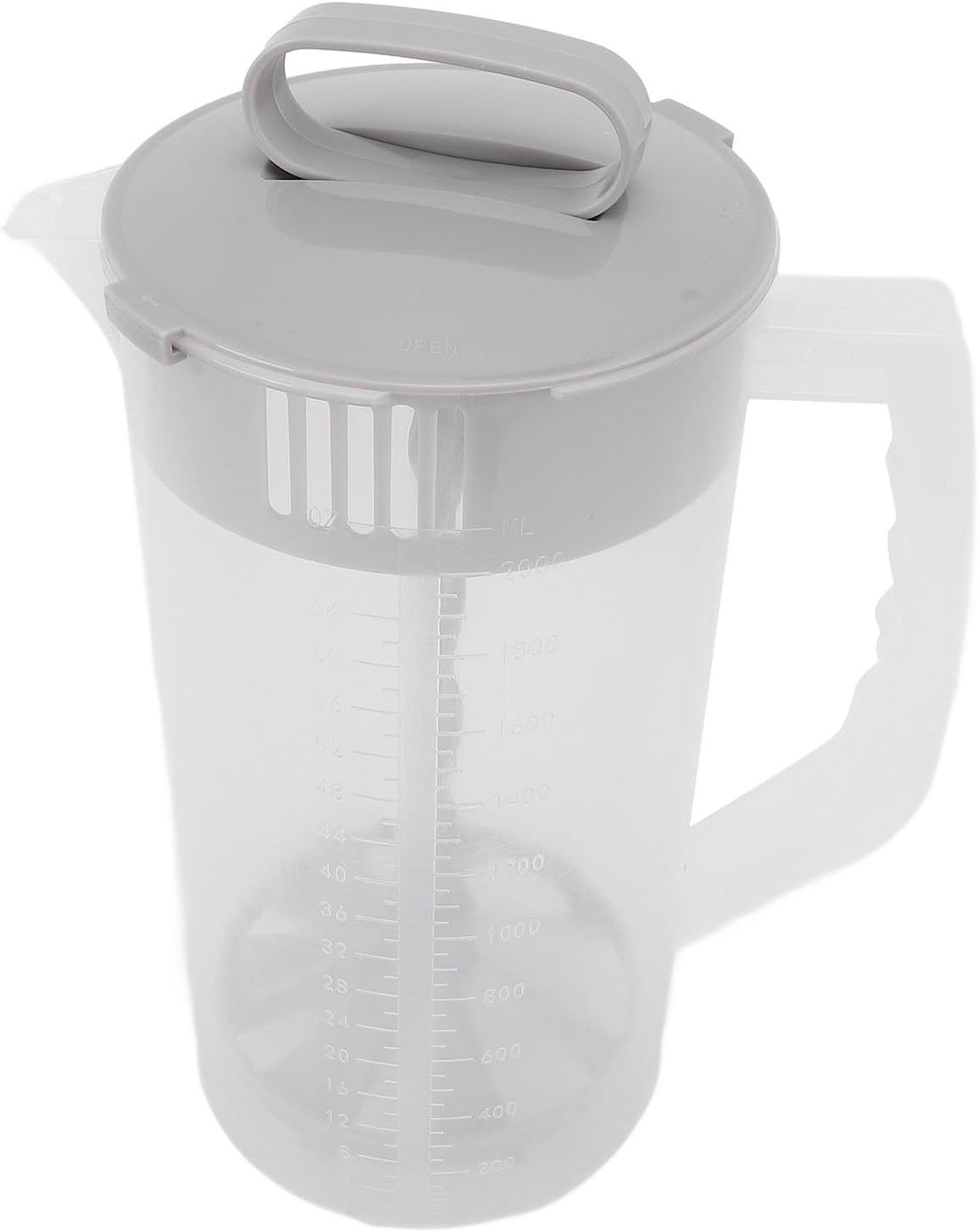 Focket Breast Milk Pitcher, 2000Ml Manual Press Design Milk Storage Jug with Mixing Function for Home and Tea Shop Use image number 6