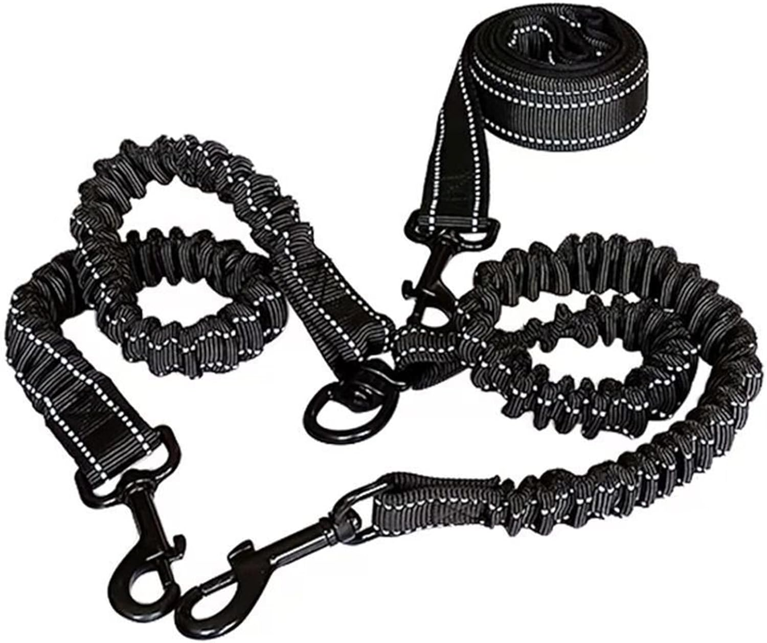 One Tow Two Leash 2 Dog Rope Elastic Cushion Dog Leash Dog Walking Leash Dog Belt Double Lead image number 3