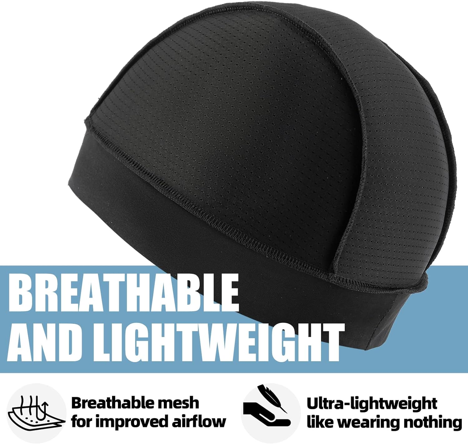 ROCKBROS Cooling Skull Cap Helmet Liner Sweat Wicking Mesh Hat Cycling Running Caps for Men Women image number 2