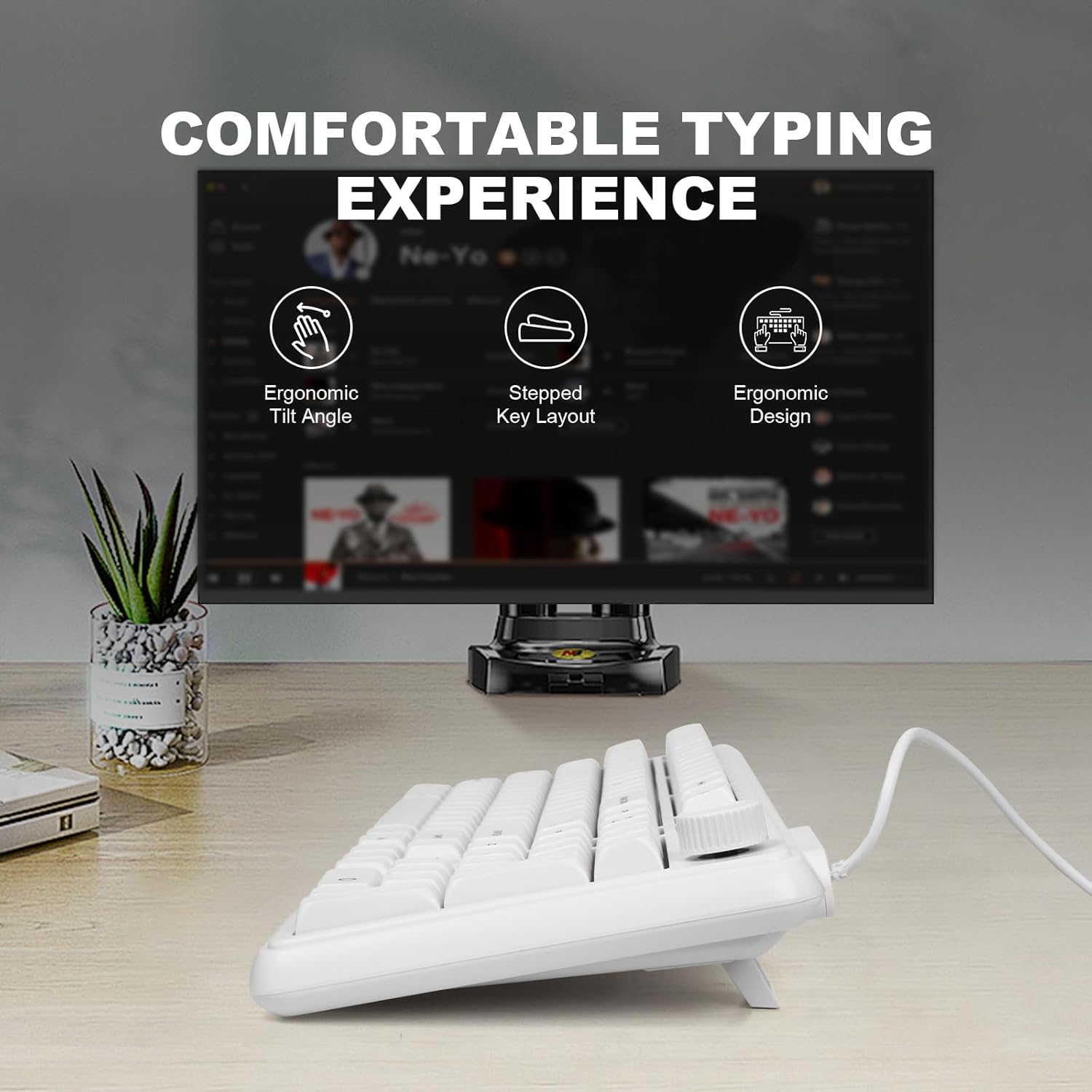 99 Keys RGB Wired Gaming Keyboard with Number Pad Knob,Mechanical Feeling Gaming Keyboard with Multimedia Keys,One-Touch Backlit, Anti-Ghosting, Compatible with PC, Mac, PS4/5, Xbox image number 5