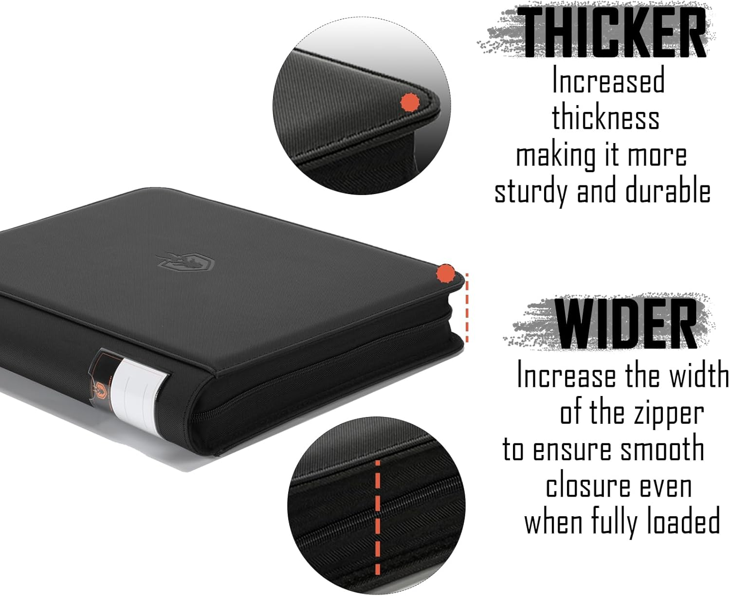 Toploader Binder, Holds 288 Toploads - 9-Pocket Top Load Binder for 3" X 4" Rigid Card Holders for Trading Cards TCG MTG or Sports Cards-Lb-Black image number 5