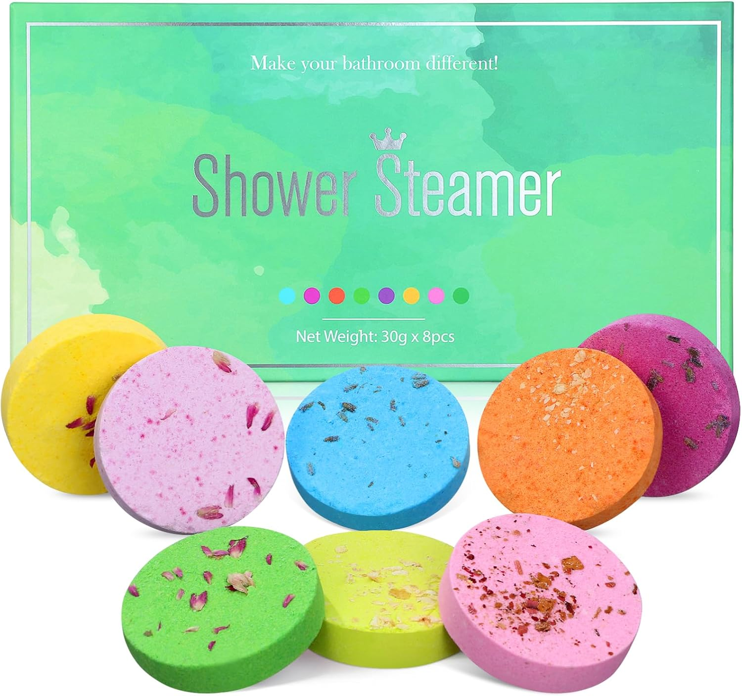 Gogogmee 8Pcs Natural Bath Tablet Essential Oil Aromatherapy Tablets Hotel Quality Bath Salts Relaxing Shower Steamer image number 3