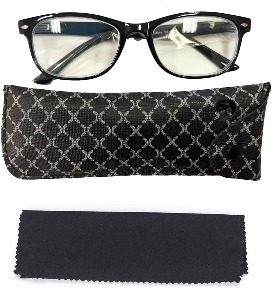 LANLANG Reading Glasses for Women Men, Blue Light Blocking Glasses, Spring Hinge, anti Eyestrain, Black L-L001 image number 3