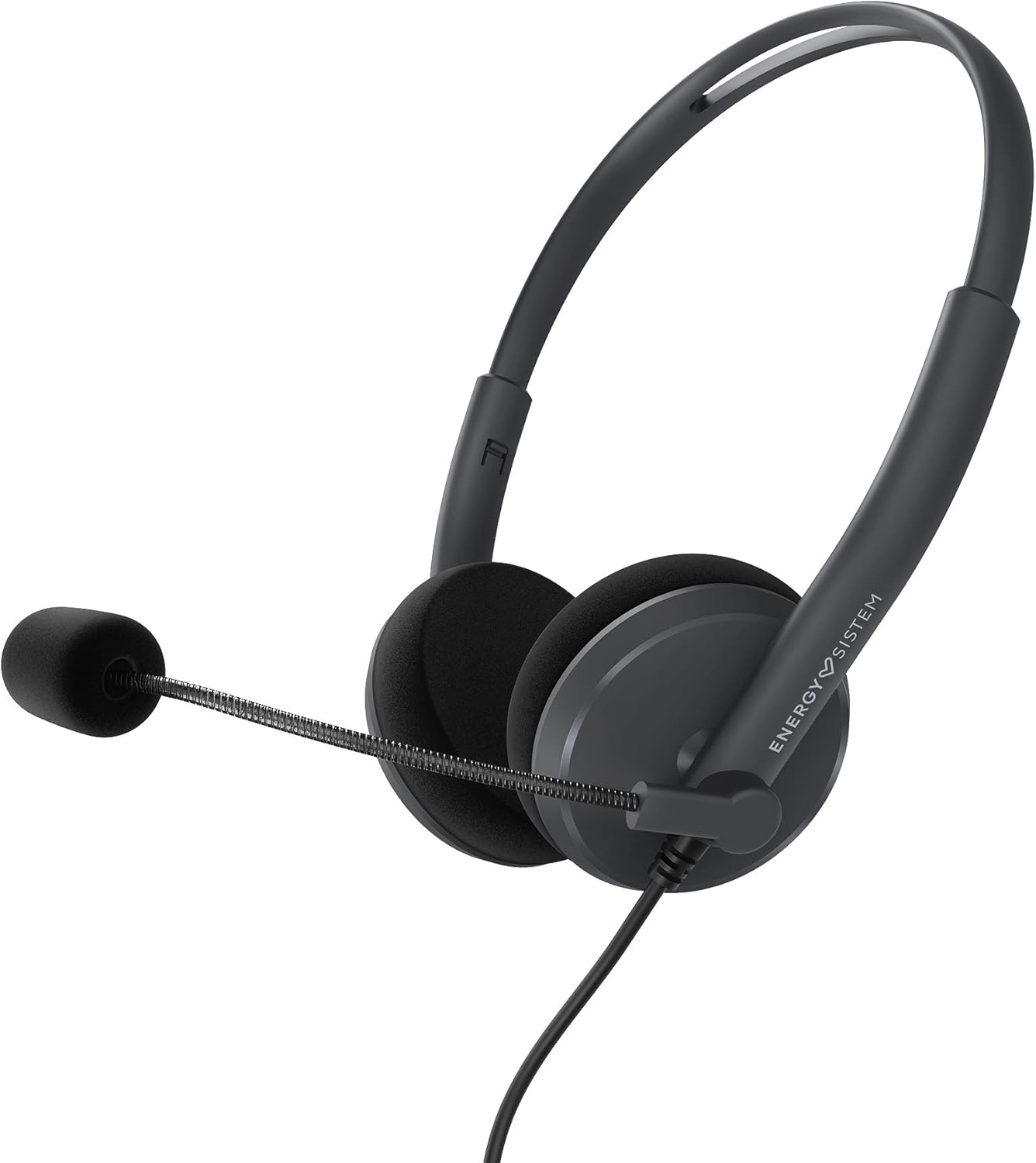 Energy System Headset Office 2 Anthracite (On-Ear Headset, Compatible with Pc/Mac/Smartphone, 3.5 Mm Connector, Microphone with Retractable Arm) image number 2