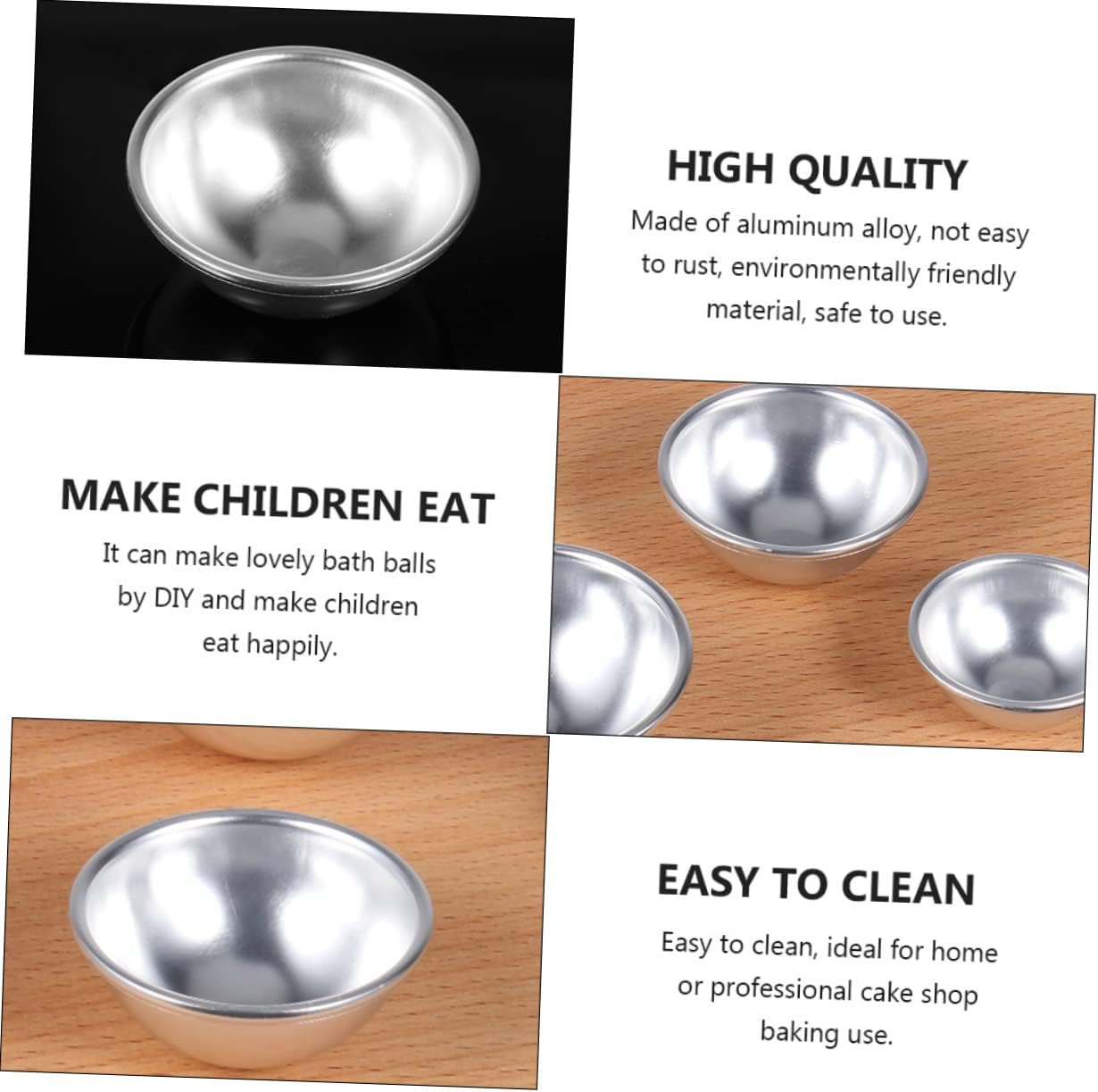 24Pcs Semicircular Bath Salt Mold Diy Bath Ball Baking Mold Set Multi-Size Sphere Moulds for Shower Making image number 5