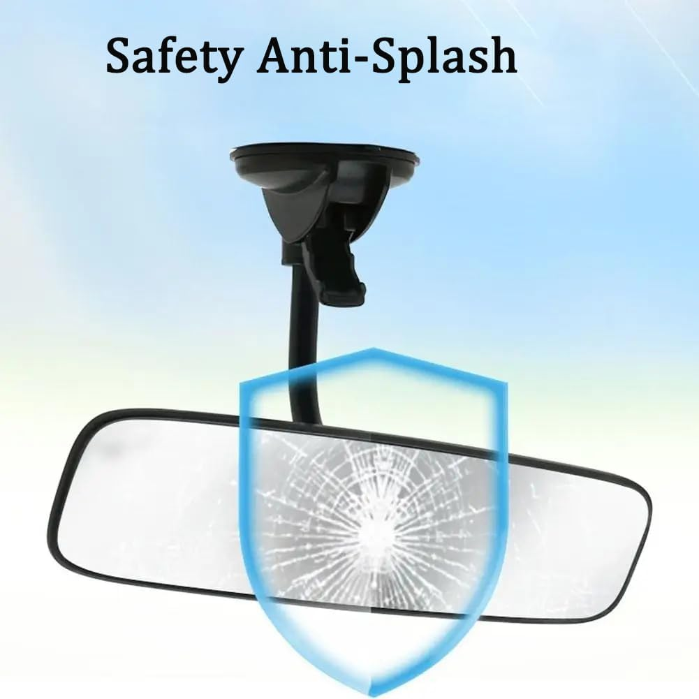 KEWAYO Car Rear View Mirror with Suction Cup, Wide Angle HD Auto inside Rearview Mirror, Adjustable Angle Reduce Blind Spots, Universal for Vehicle, Truck, SUV, Van image number 1