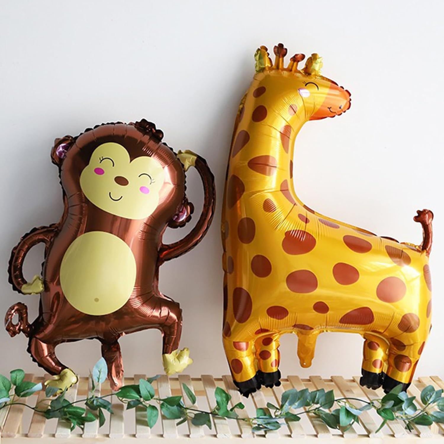 Pack of 7 Jungle Animal Balloons, 3D Jumbo Leopard Lion Monkey Zebra Giraffe Helium Balloon Set, Foil Balloon Forest Animals for Children Boys Girls Jungle Birthday Jungle Safari Animals Baby Shower image number 4