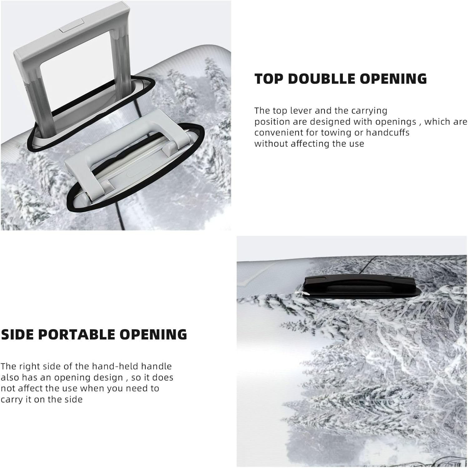 Odddot Winter Old Cable Ski Lift Print Travel Luggage Cover,Suitcase Protector Cover, Washable Baggage Covers,For 18-32 Inch Luggage, Winter Old Cable Ski Lift, Large