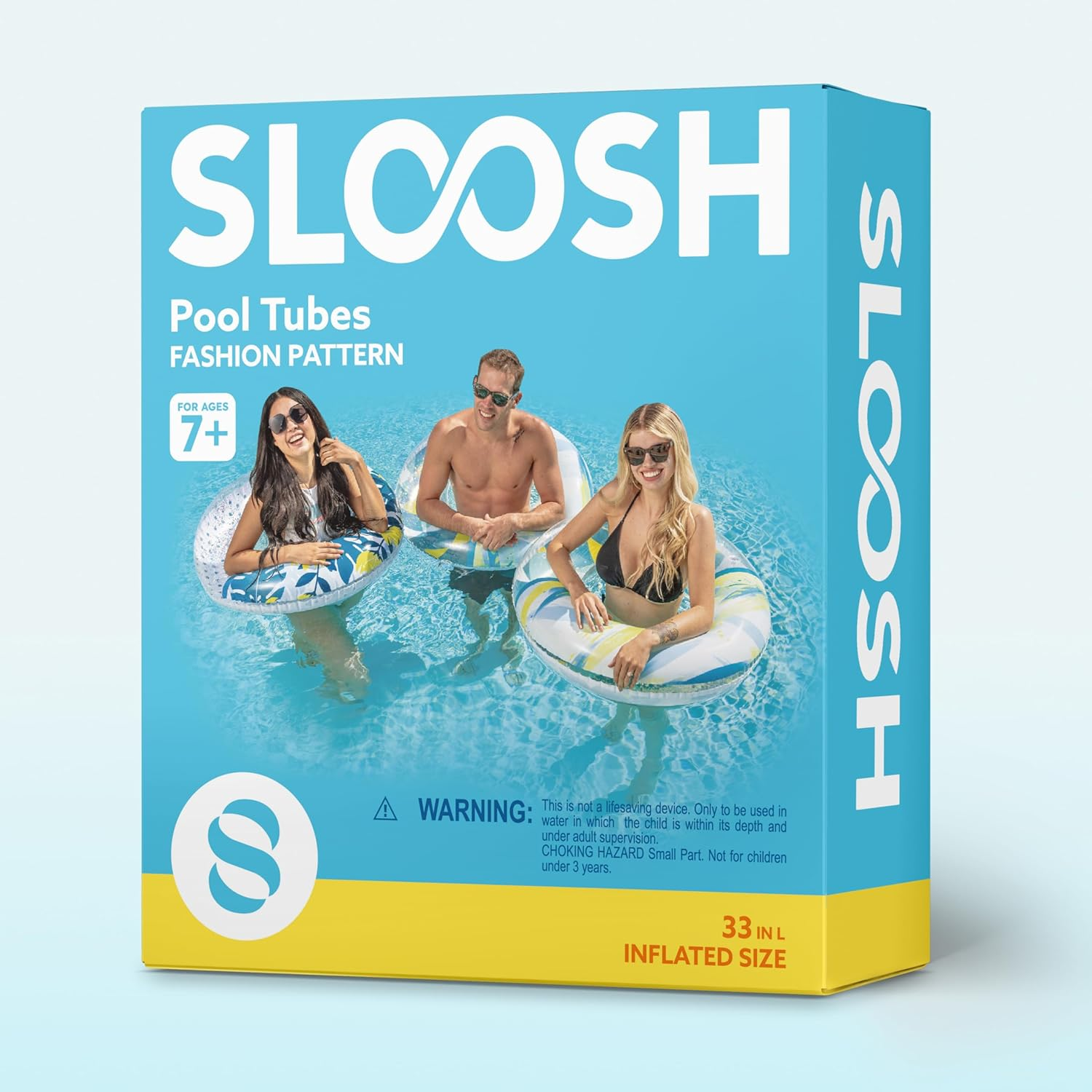 JOYIN 3 Pack Inflatable Pool Floats Tube Rings, Pool Tubes, Floaties Toys, Beach Swimming Party Toys for Kids and Adults