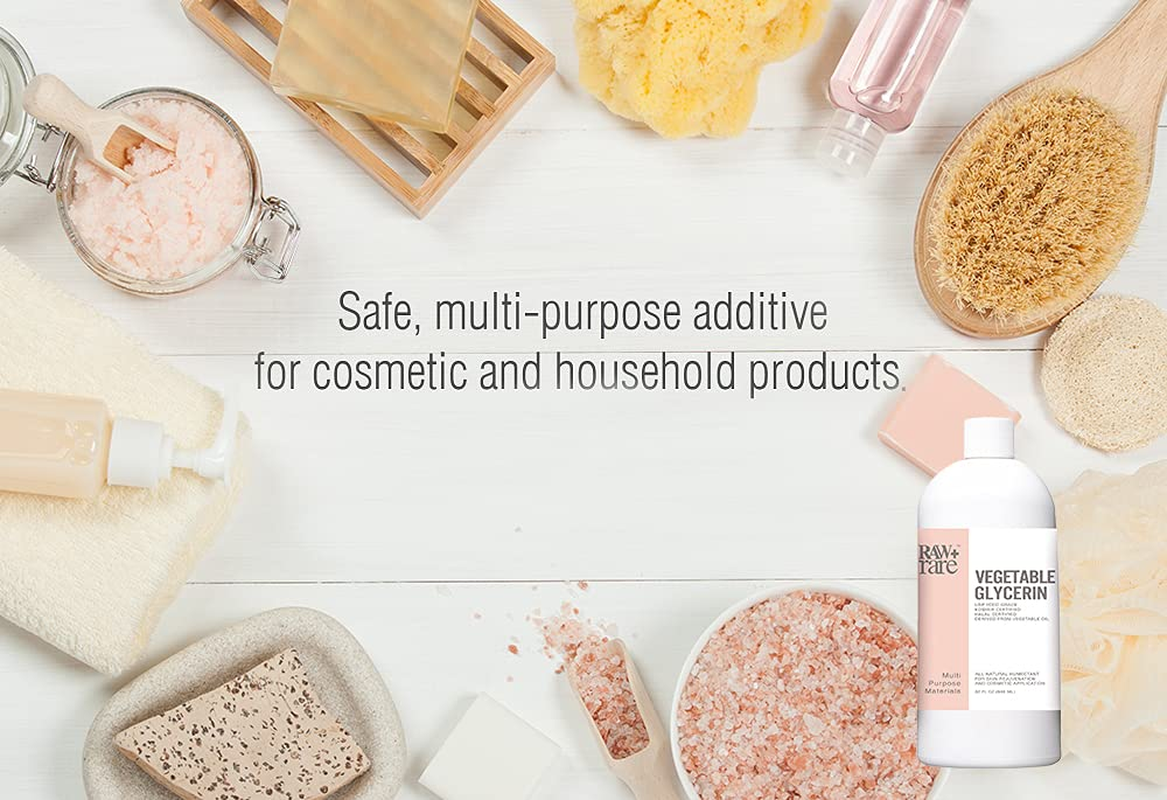 Glycerin Vegetable, Kosher Halal Pharmaceutical USP Grade, Natural Solution and Humectant for Cosmetics, Household Supplies, Art Crafts, and DIY E Liquid for E Cigs by Raw plus Rare - 950Ml image number 5