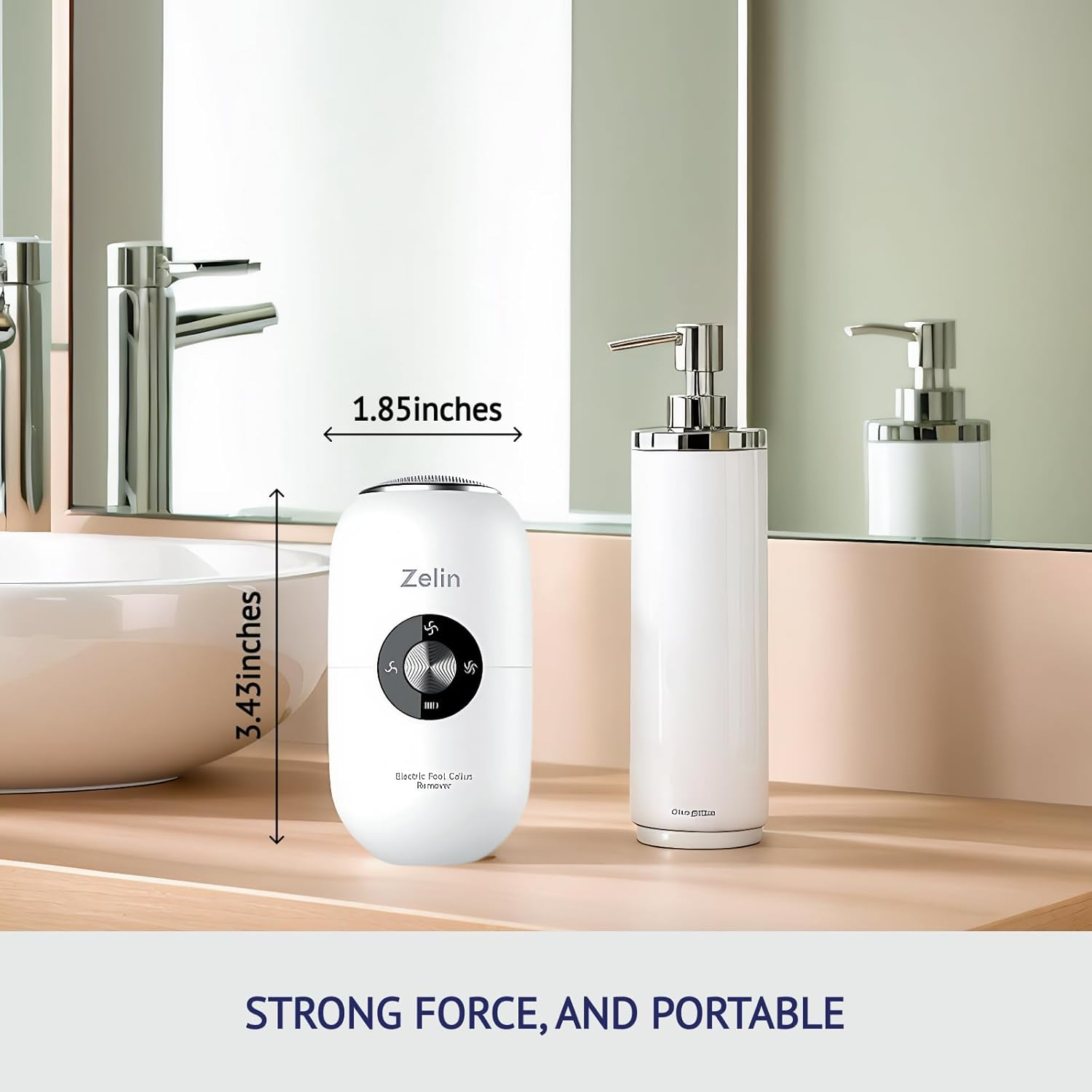 Zelin Electric Foot Callus Remover with Stainless Steel Heads, 3-Speed Adjustable, LED Display, Compact and Portable Feet Grinder for Cracked Heels and Dry Elbows image number 6