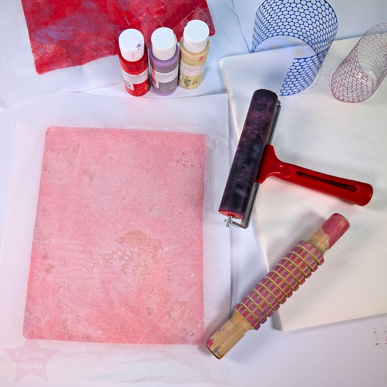 Carnival Papers Wet Strength White Tissue Paper Alternative to Deli Paper for Model Making, Geli Printing, Mixed Media Crafts Etc Resistant to Tearing When Wet (10)